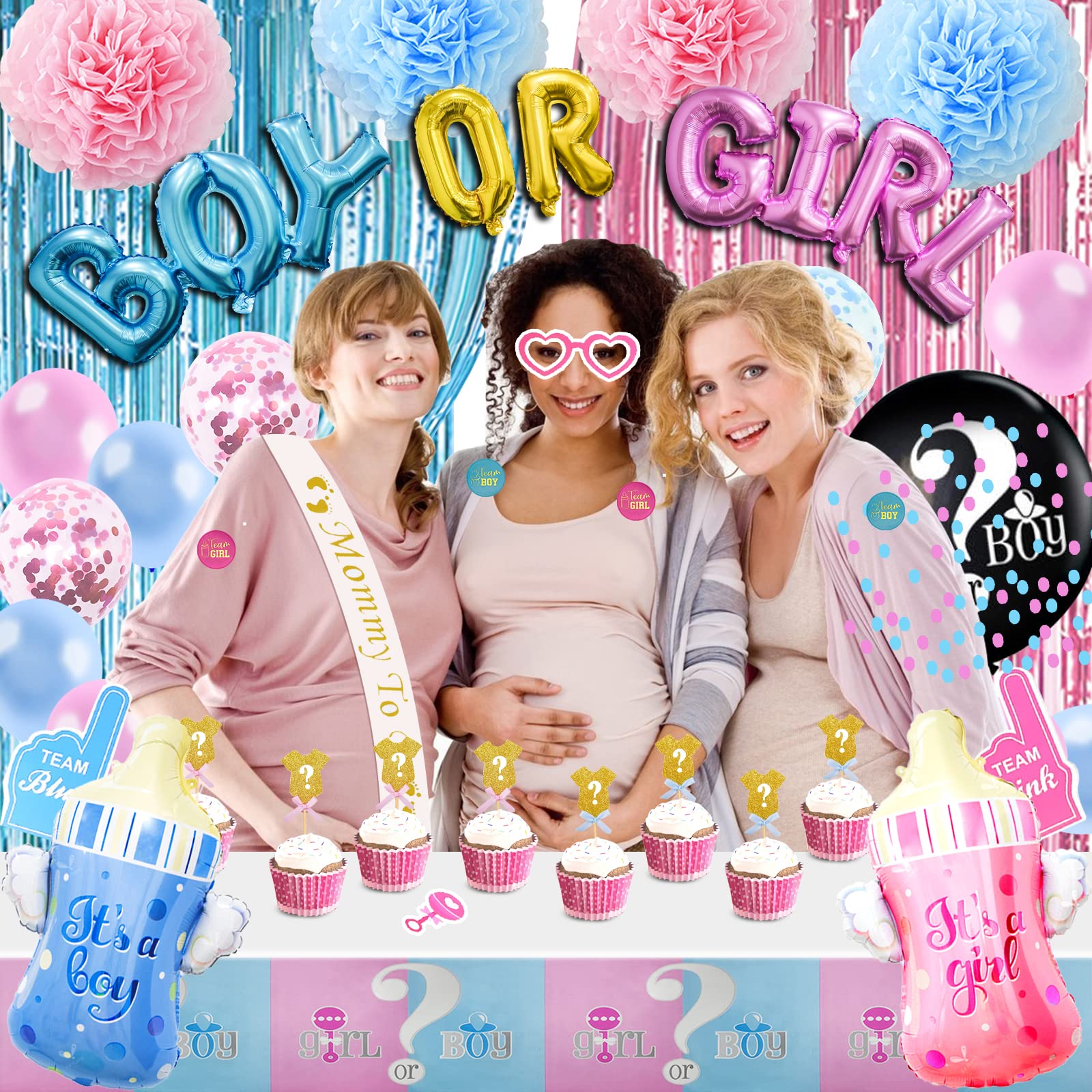 124 Pcs Gender Reveal Party Decorations Kit - 36