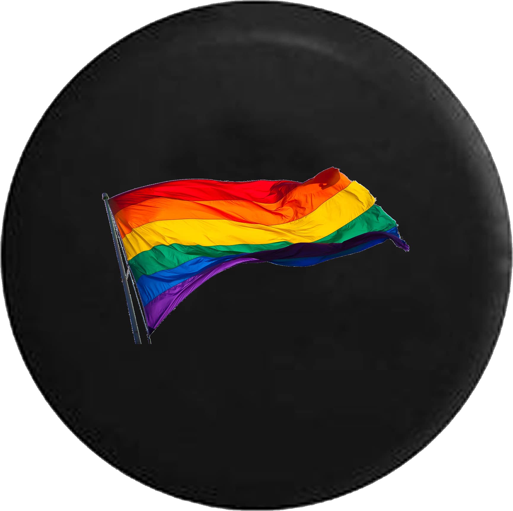 Funny LGBT Pride Flag Spare Tire Cover for SUV, Truck, RV, Camper & Trailer - 28 Inch Black Thick PVC Leather Wheel Cover | Perfect for Road Trips, Camping & Pride Events