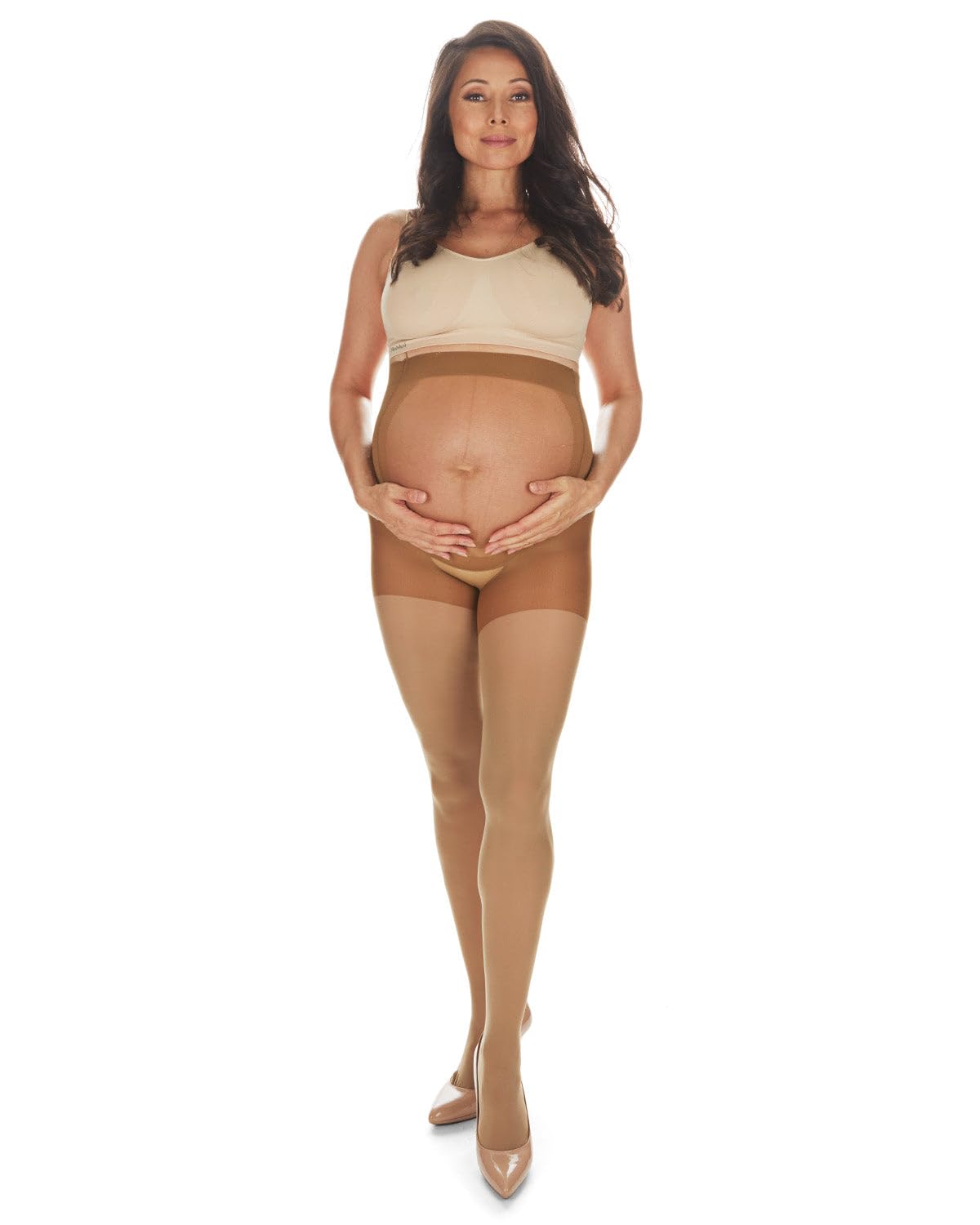 MeMoi Women's Microfiber 60 Denier Opaque Maternity Tights - Comfortable Pregnancy Leggings for Everyday Wear, Yoga & Work