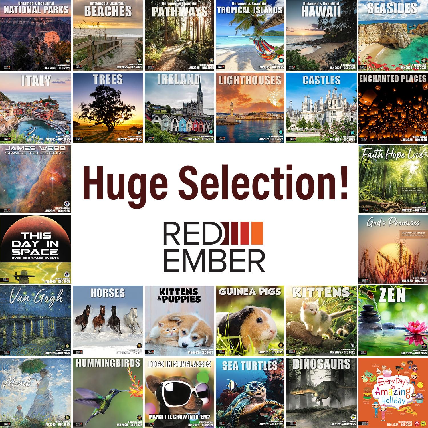 RED EMBER Untamed & Beautiful Hawaii Mini 2025 Wall Calendar - 12 Months (7