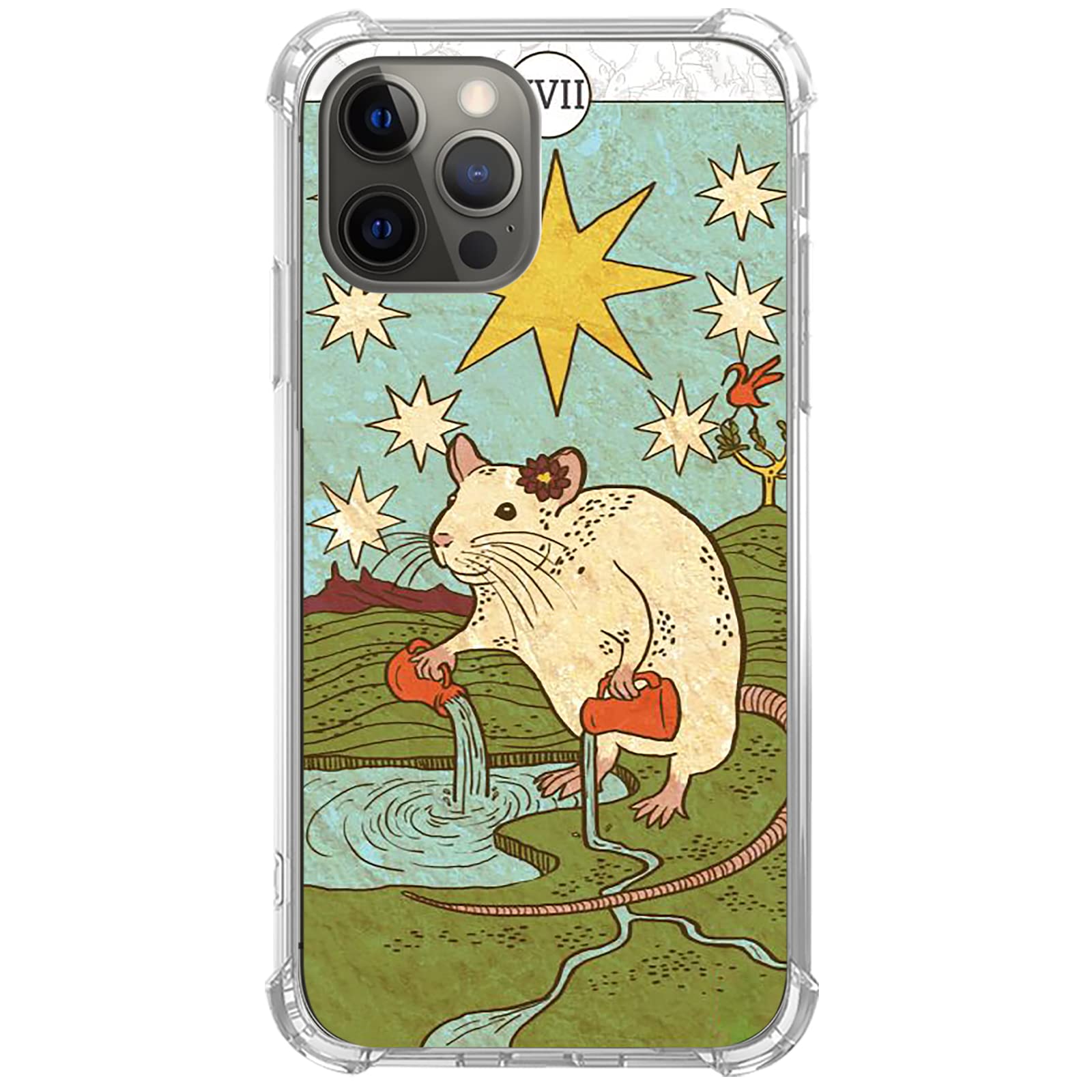 Star Tarot Card Phone Case for iPhone 11 Pro Max - Trippy Psychedelic Aesthetic TPU Bumper Cover with Unique Trendy Design | Perfect for Tarot Readers, Spiritual Protection & Fashion Accessory