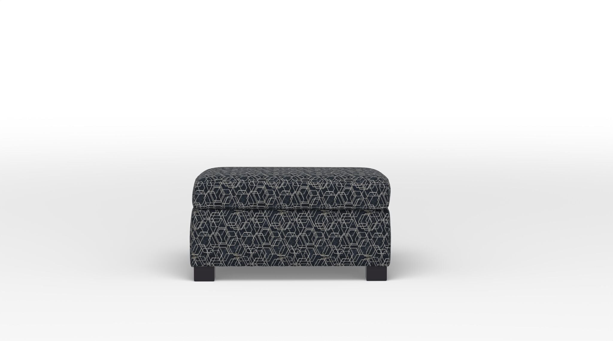Celeste Dark Blue Rectangular Accent Ottoman with Storage Box - Perfect for Living Room, Bedroom & Home Decor