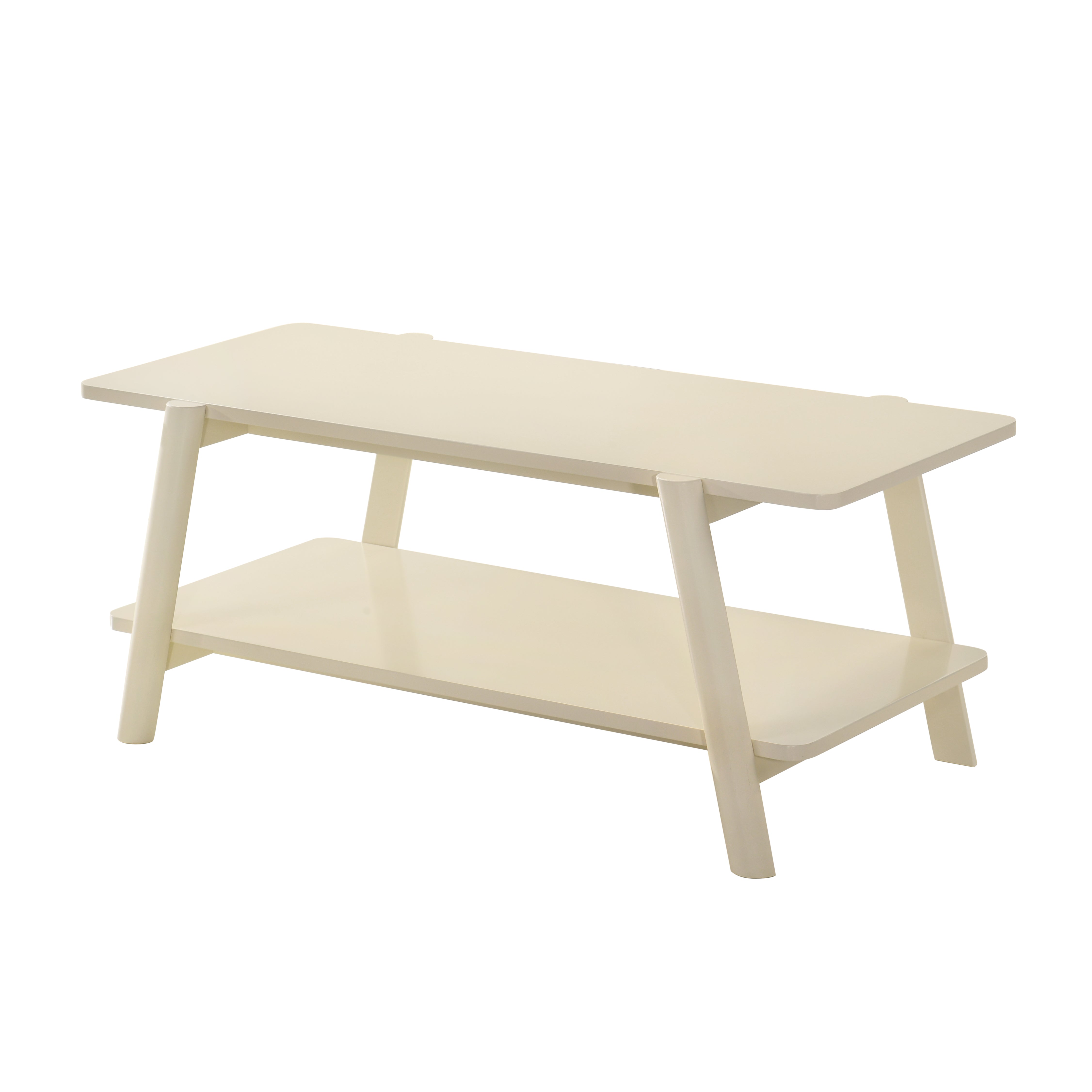 Mid Century Modern Roundhill Furniture Metz Wood Shelf Coffee Table - Stylish Living Room Accent for Books & Decor