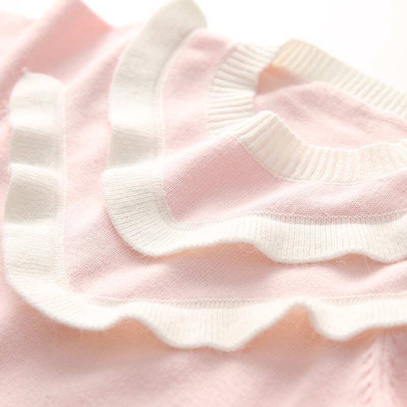 Soft Ruffled Cotton Sweater for Baby Girls - Comfortable & Stylish Winter Outfit for Playdates & Family Photos
