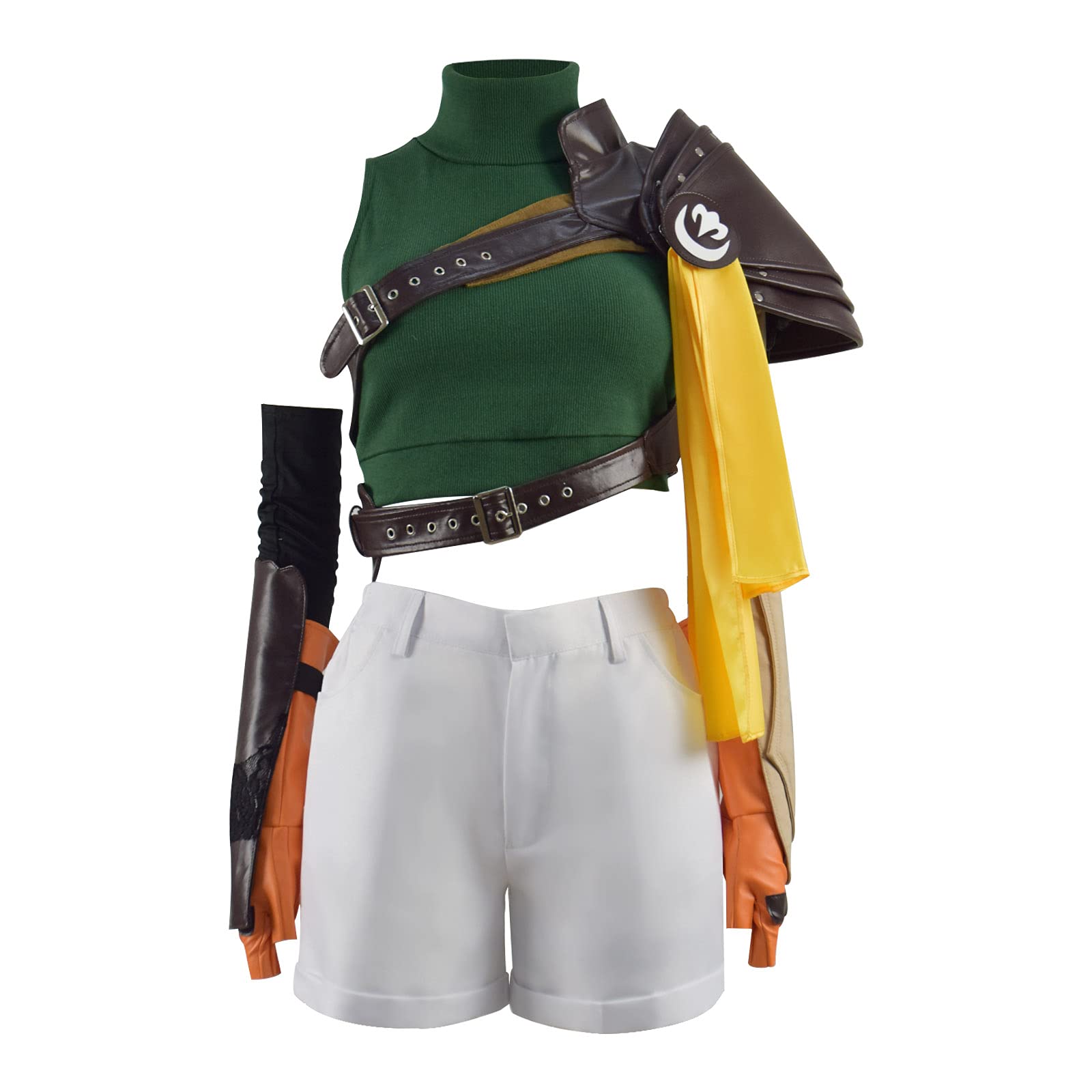 Yuffie Kisaragi Cosplay Costume for Women - Cloak, Bodysuit, Shorts & Accessories Set | Halloween, Anime Conventions & Cosplay Events
