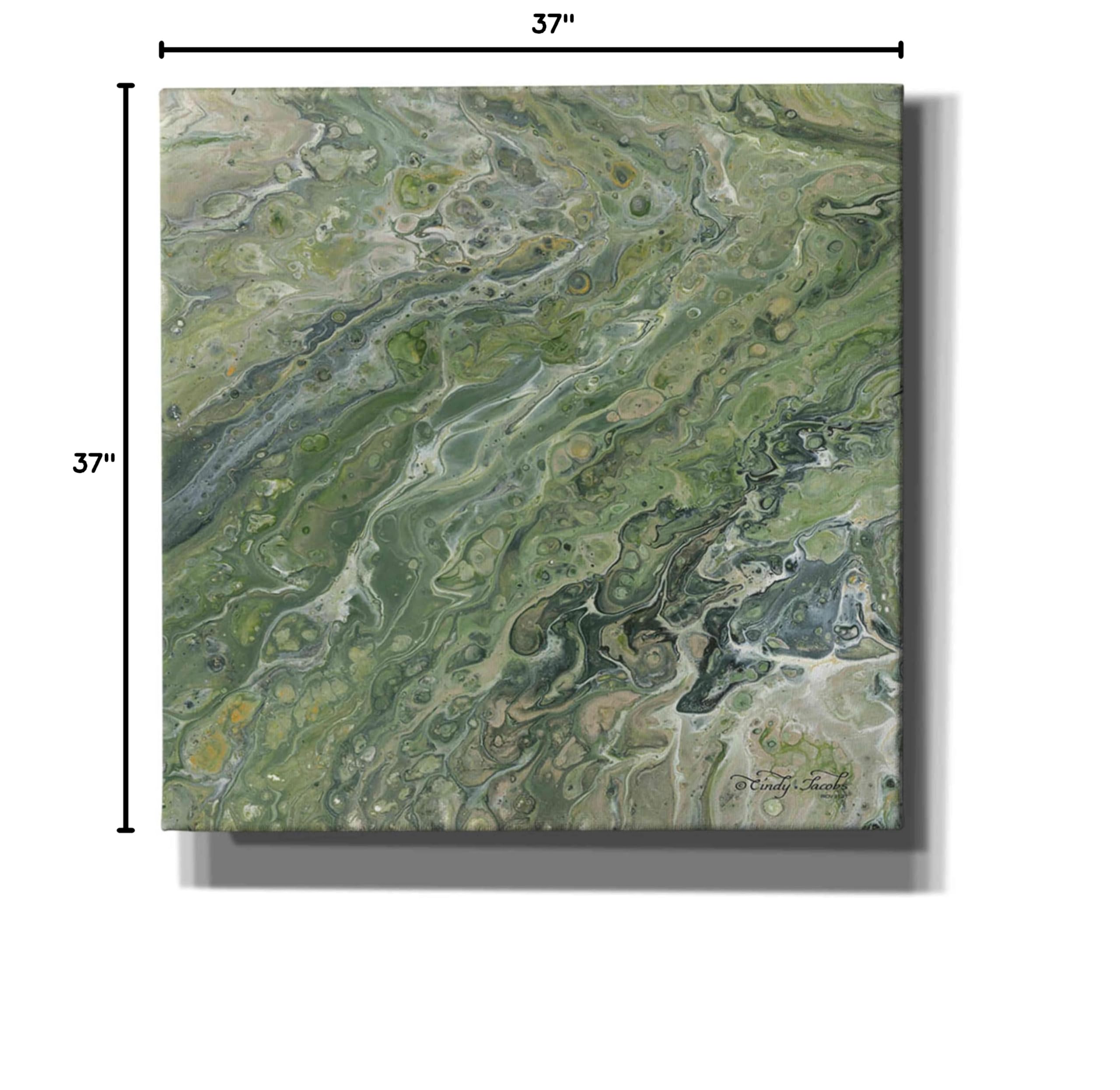 Abstract in Seafoam II Canvas Wall Art by Cindy Jacobs - 37x37 Inch Modern Home Decor for Living Room, Bedroom & Office | Epic Graffiti Style Painting
