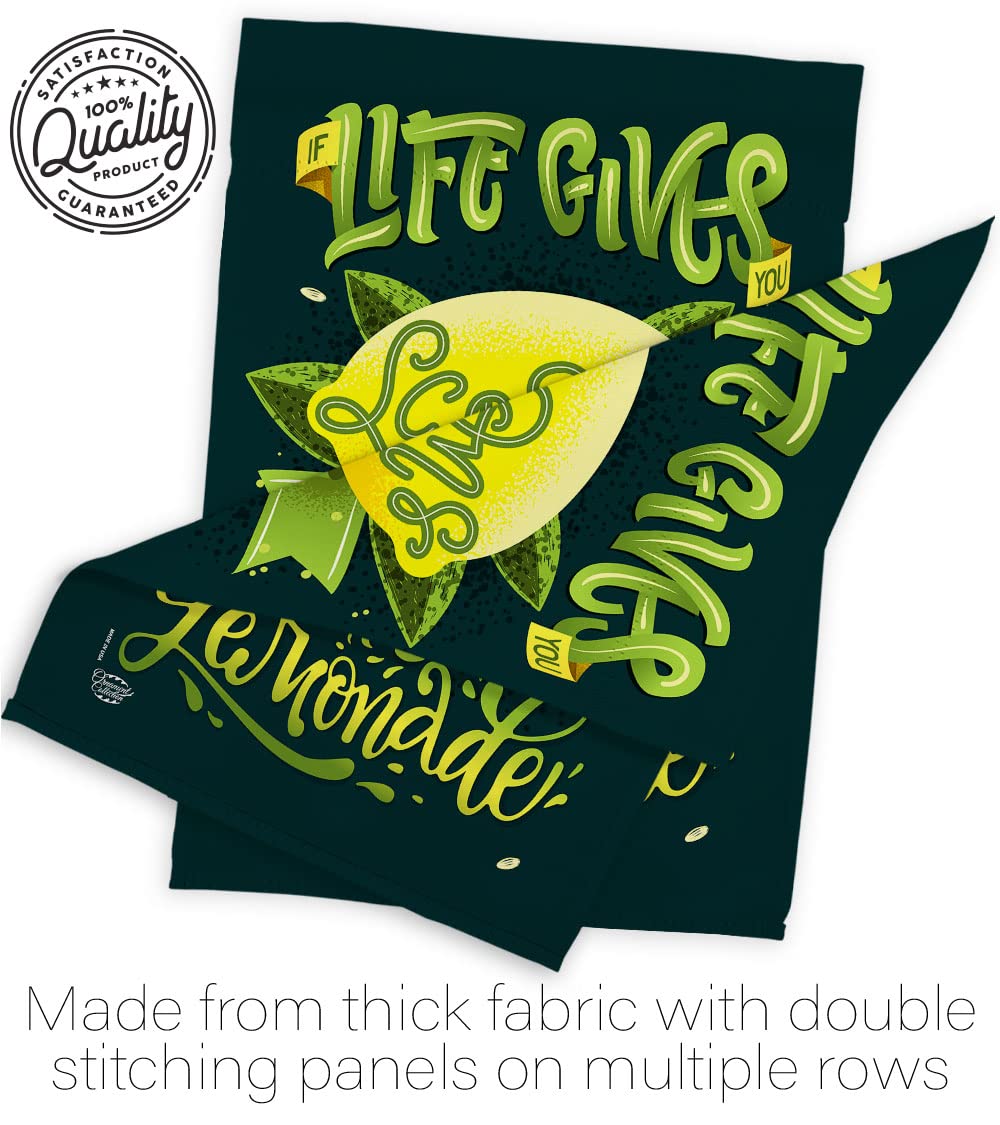 Double-Sided USA Made House Flag Set - Eagle, Tropical Fruits (Lemon, Pineapple, Strawberry, Apple, Watermelon) & Aloha Summer Decor for Garden, Yard, Patio | Outdoor Seasonal Banner & Unique Gift Idea