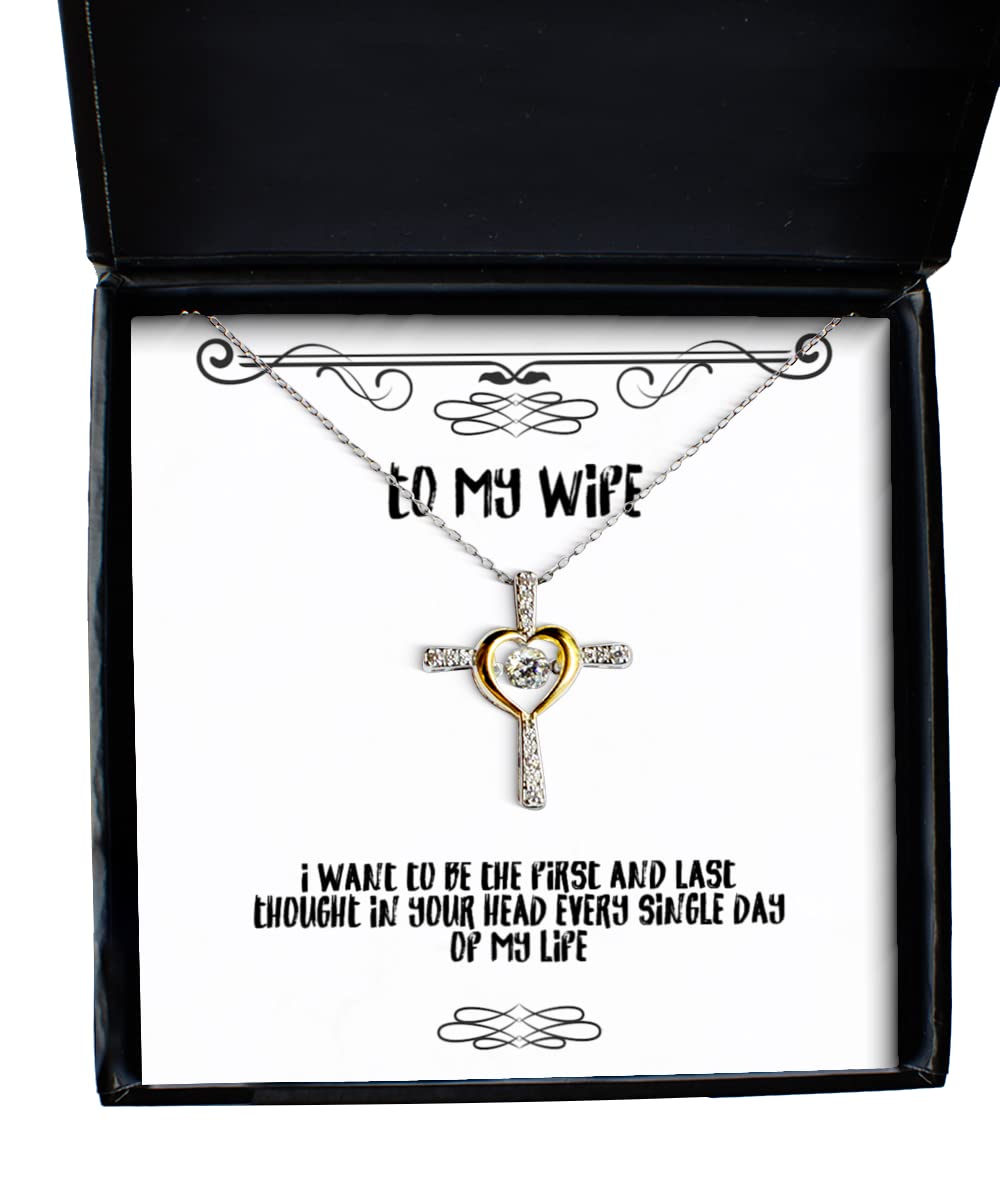 Cross Dancing Necklace for Wife - Motivational Jewelry Gift for Daily Wear