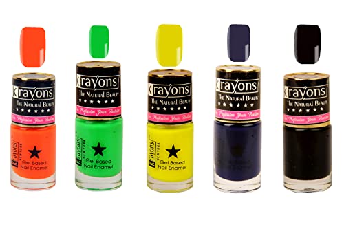 Neon Orange, Neon Green, Neon Yellow, Deep Blue, Black Sea