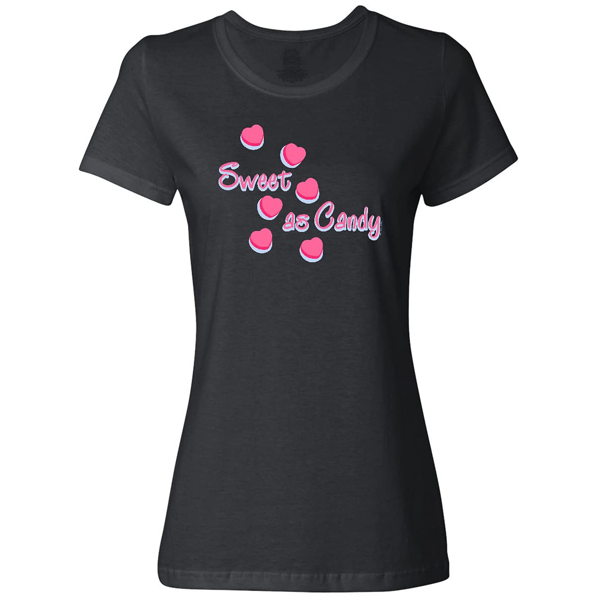 Inktastic Sweet As Candy Valentine Women's T-Shirt - Cute Graphic Tee for Valentine's Day, Date Night & Casual Wear