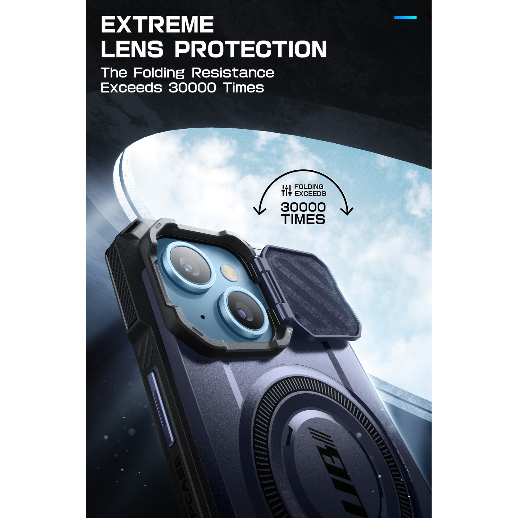 iPhone 14 Case 6.1 Inch with MagSafe & Camera Lens Protector - Unicorn Beetle MAG XT Shockproof Protective Cover in Dark Blue | Perfect for Outdoor Activities, Travel & Daily Use