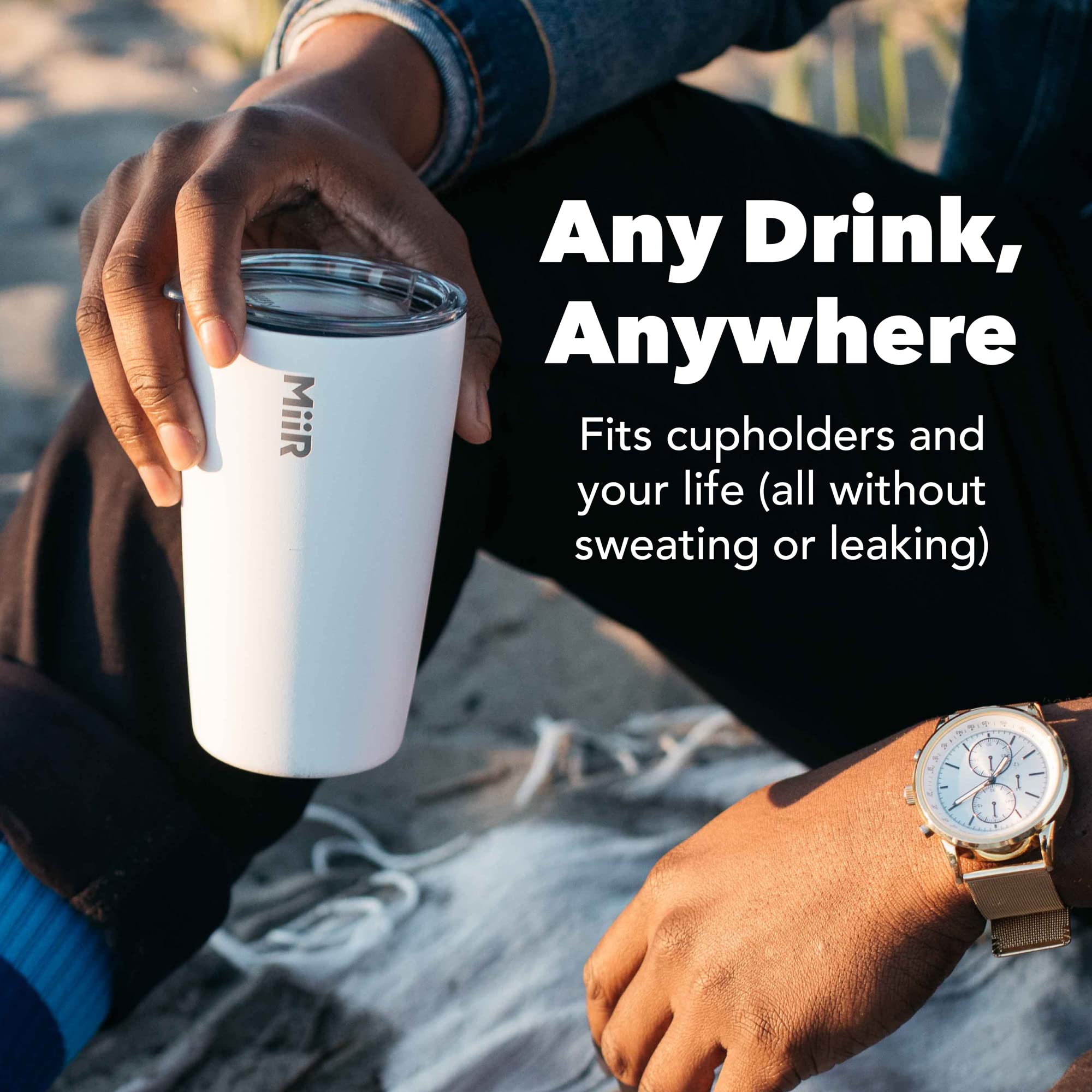 MiiR Stainless Steel Vacuum Insulated Tumbler with Slide Lid - 12oz BPA-Free Black Travel Mug for Coffee & Tea - Perfect for Office, Commuting & Outdoor Adventures