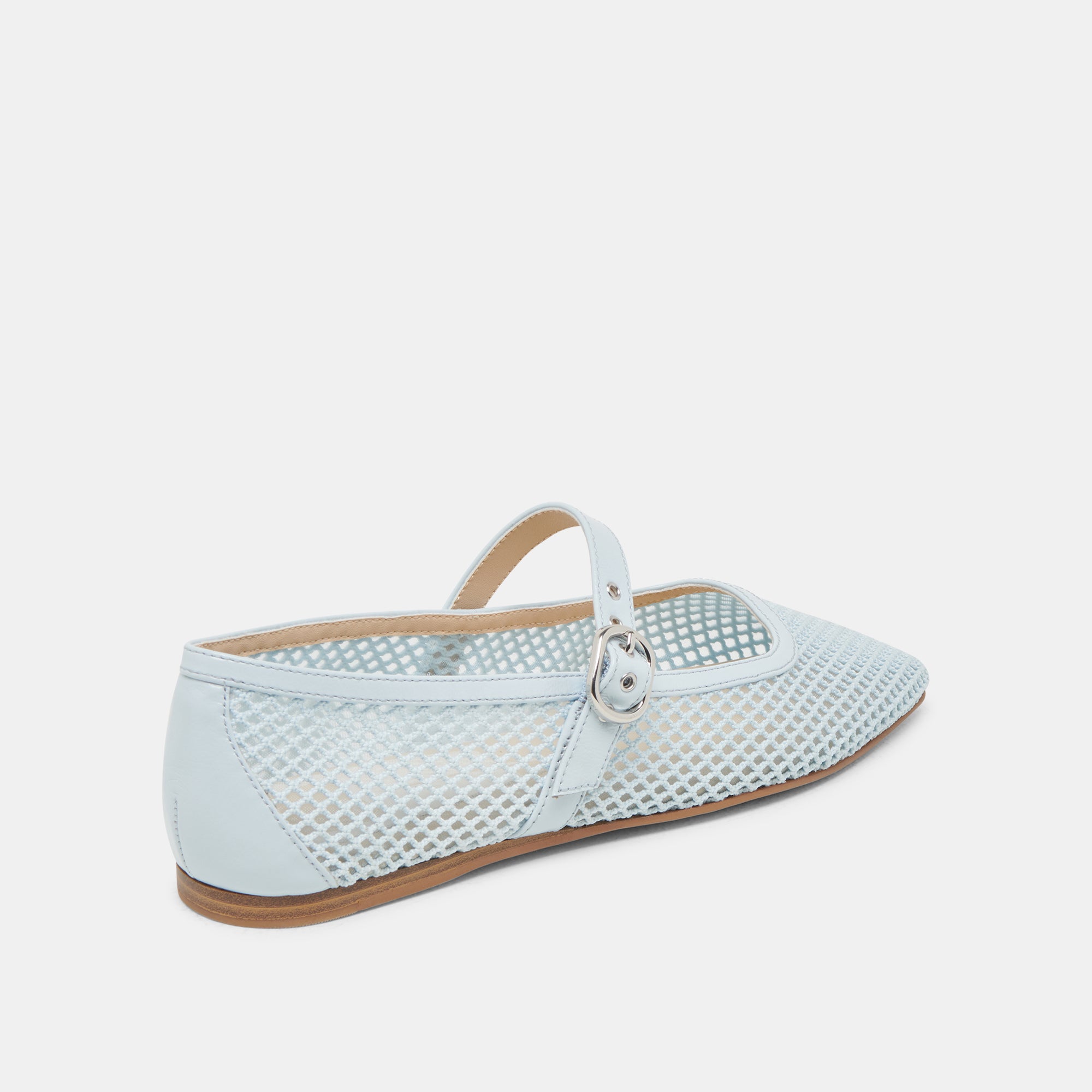 RODNI Women's Light Blue Mesh Ballet Flats - Breathable Comfortable Slip-On Shoes for Casual Wear, Work & Travel