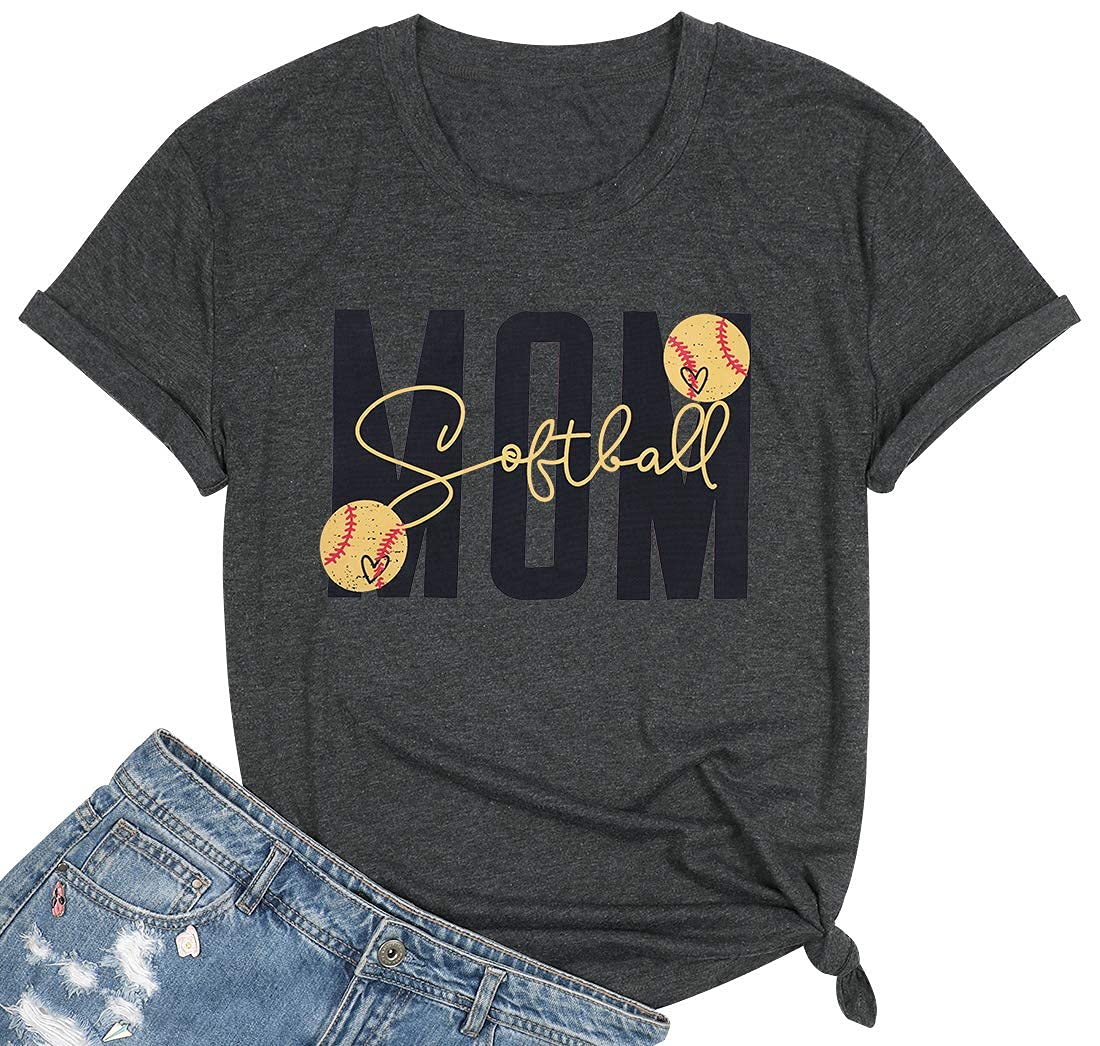 Women's Tie Dye Softball T-Shirt - Letter Print Mama Graphic Tee, Comfortable O-Neck Short Sleeve Casual Top for Mother's Day Gift | Perfect for Baseball Games, Mom's Night Out & Everyday Wear