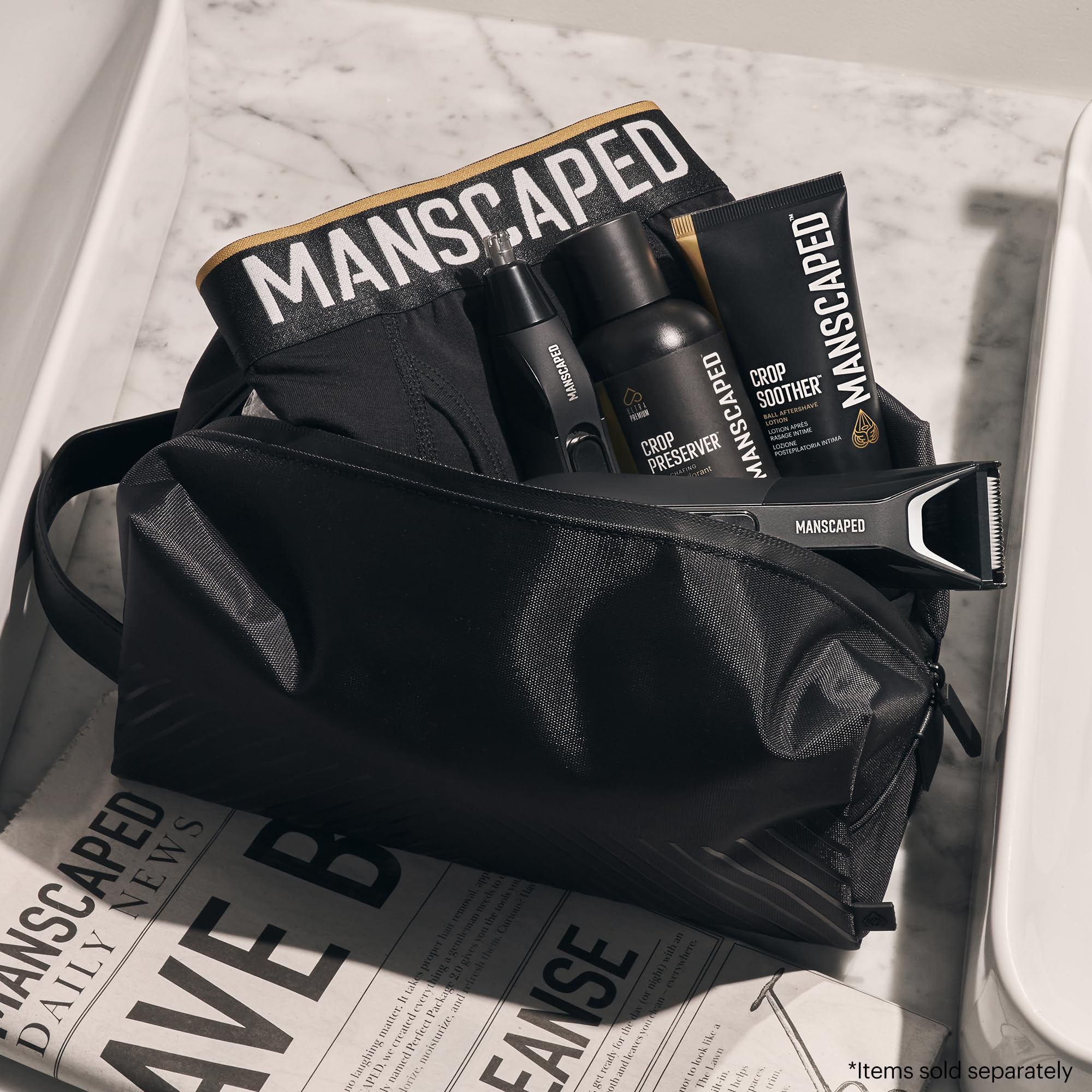 MANSCAPED® The Shed 2.0 Men's Travel Toiletry Bag - Water-Resistant Dopp Kit for Grooming Tools & Accessories | Premium Quality, Stylish Organization | Perfect for Travel, Gym & Business Trips