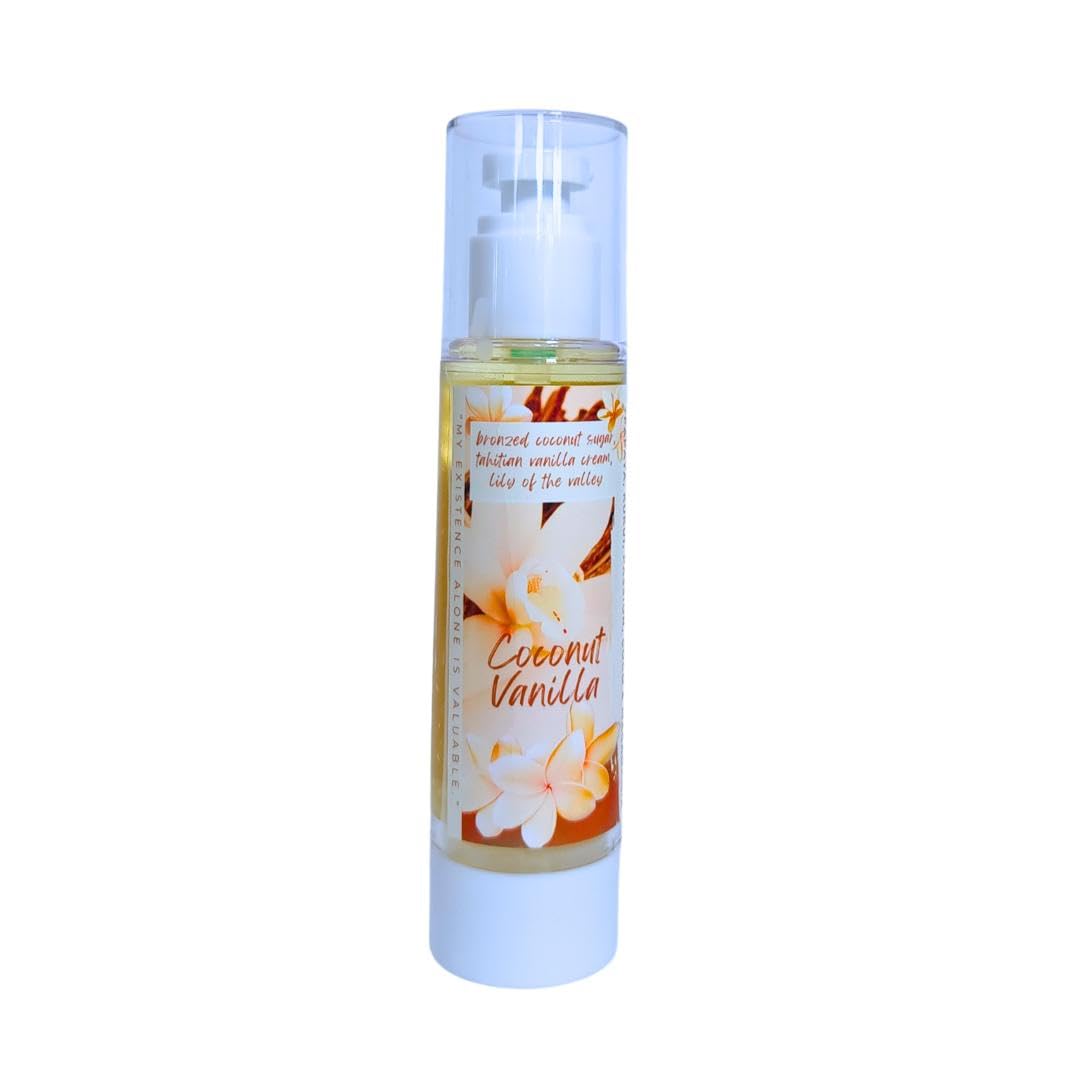 Organic Vanilla Coconut Body Oil for Dry Skin - Hydrating & Nourishing Moisturizer for Massage, After Shower & Daily Skincare