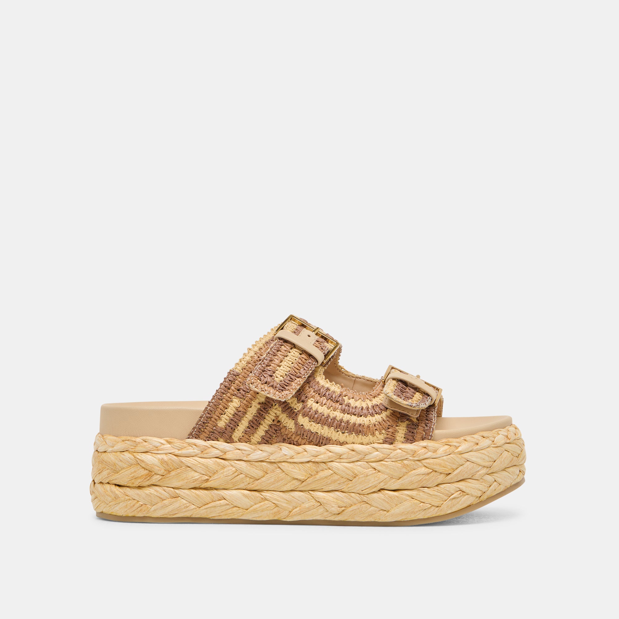 FALYN Women's Brown Woven Raffia Sandals - Comfortable Natural Fiber Summer Beach Shoes for Outdoor Walking and Vacation