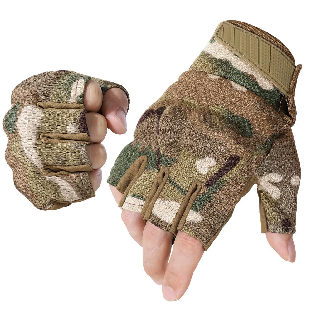 AXBXCX Tactical Fingerless Gloves - Breathable, Durable & Stylish for Outdoor Workouts, Cycling & Shooting Ranges