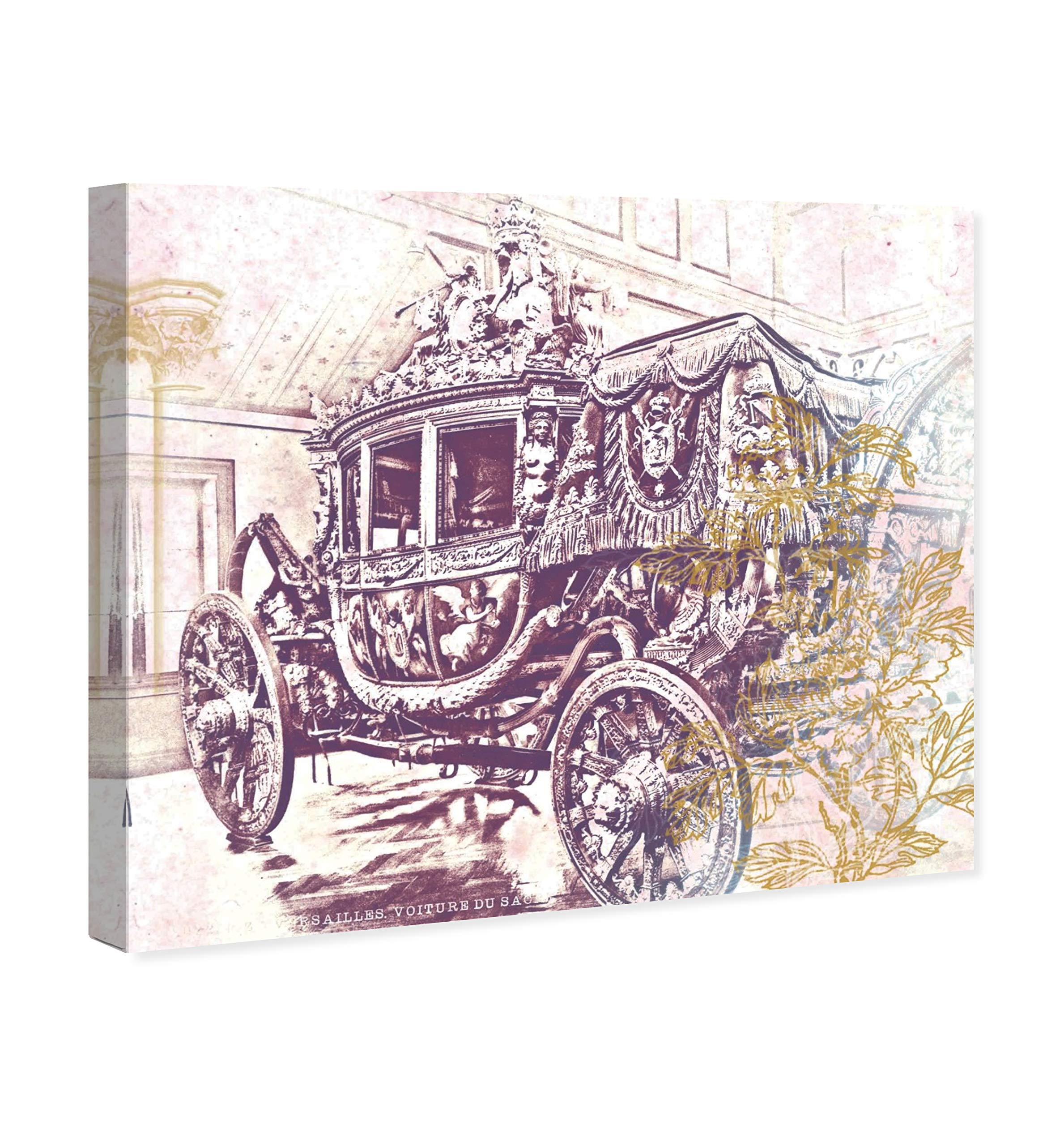 Oliver Gal Artist Co. 'Charles X Carriage' Classic Wall Art Canvas Print - 16x13 Inches Brown & Gold Home Decor - Perfect for Living Room, Bedroom & Office Wall Decor