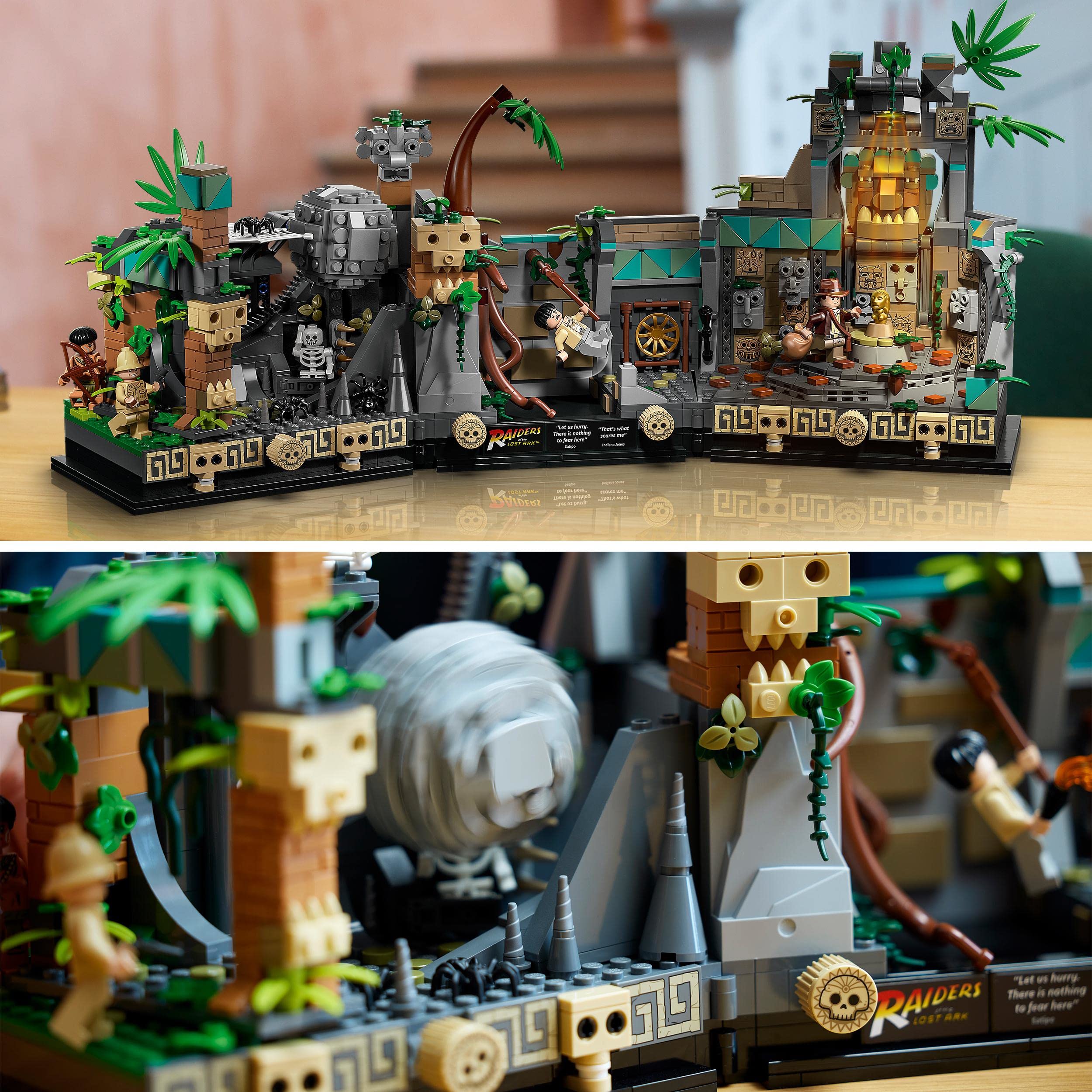 LEGO Indiana Jones Golden Idol Temple Building Set for Adults 77015 - Interactive Model Kit with Mini Figures, Inspired by Raiders of the Lost Ark Movie - Perfect for Collectors and Movie Fans Display