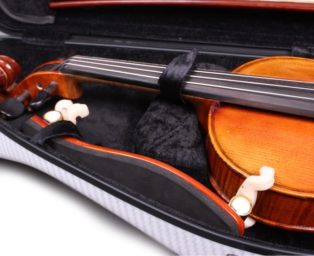 Premium 4/4 Carbon Fiber Violin Case with Password Lock - Lightweight & Durable Protective Violin Box for Travel & Storage (White) - Perfect for Musicians, Students & Performers