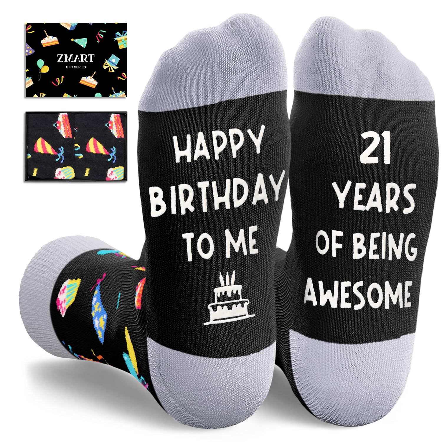 HappyPop 21st Birthday Gift Socks for Men & Women - Fun & Unique Present for 21 Year Olds - Perfect for Parties, Celebrations & Surprise Gifts