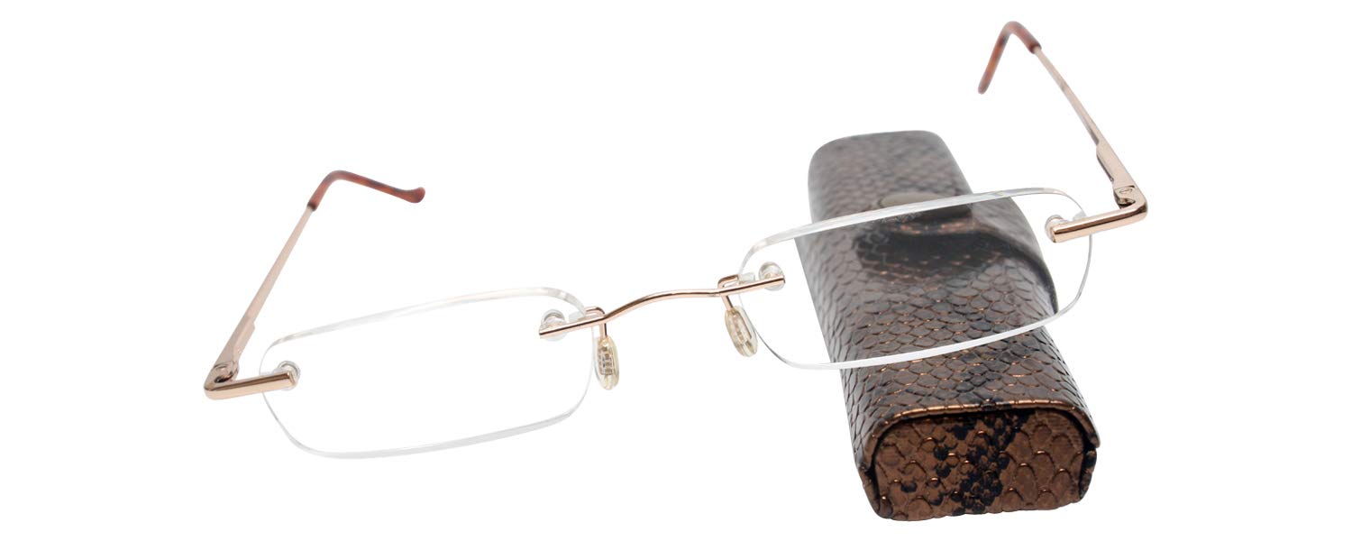 Calabria LT 1 Compact Reading Glasses with Case - Lightweight Folding Readers for Men & Women - Perfect for Reading, Travel, and Office Use