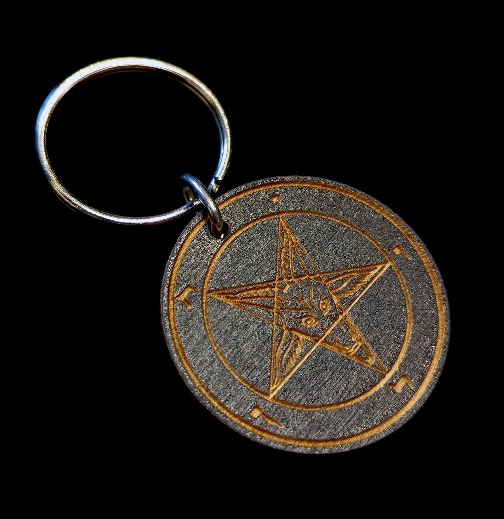 Sigil of Baphomet Keychain - Occult Jewelry, Satanic Symbol Pendant, Gothic Accessories for Bags & Keys - Perfect for Satanism, Witchcraft & Dark Aesthetic Lovers