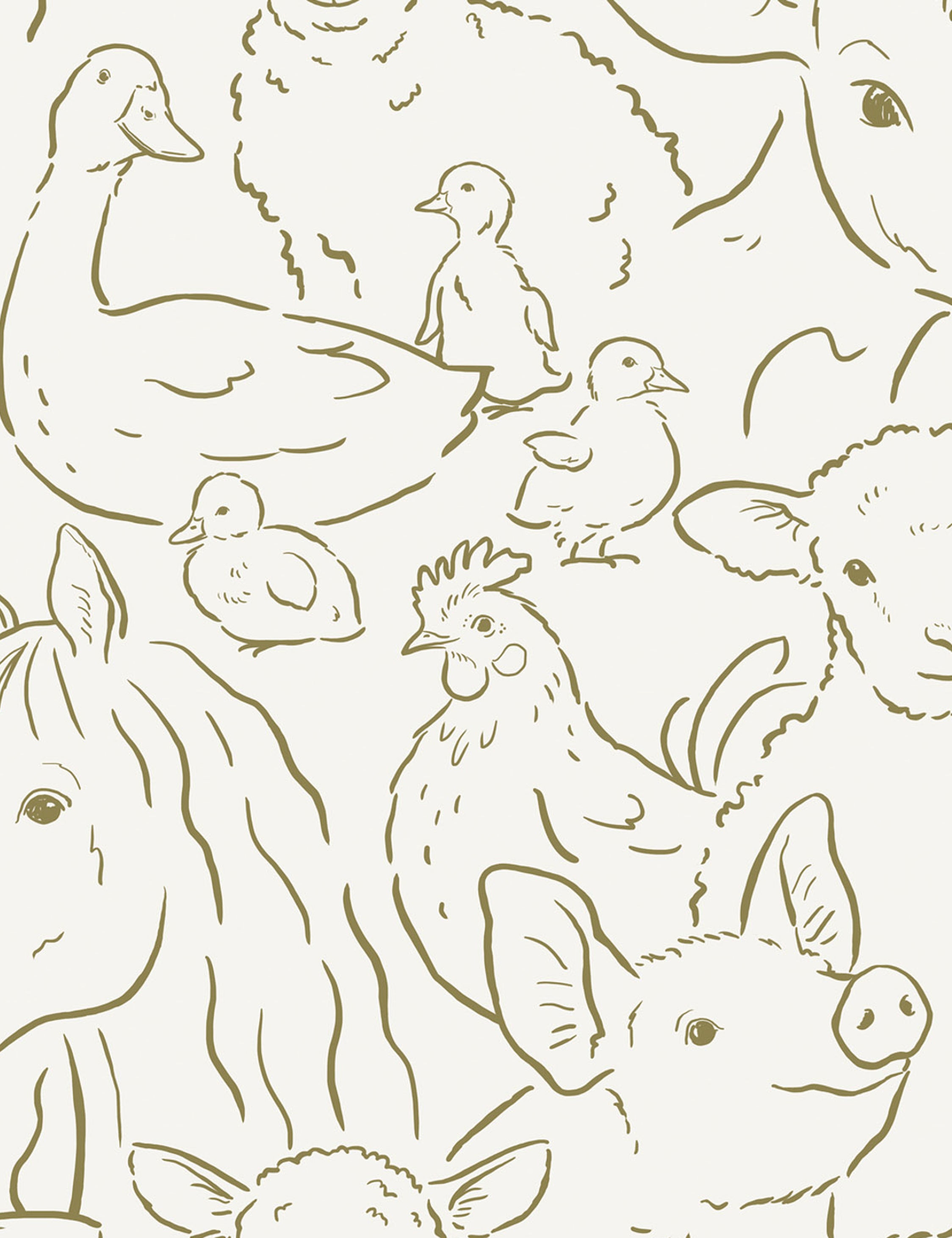 Farm Animal Wallpaper Swatch - Cute Nursery Wall Decor for Kids Room, Farm Theme Peel and Stick Removable Wallpaper - Perfect for Bedroom, Playroom & Daycare Decor
