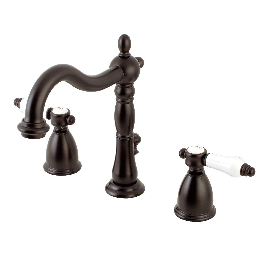 Kingston Brass KB1971BPL Bel Air Widespread Bathroom Faucet with Brass Pop Up - Elegant 8-Inch Centerset Bathroom Sink Faucet for Vanity & Powder Room - Oil Rubbed Bronze Finish