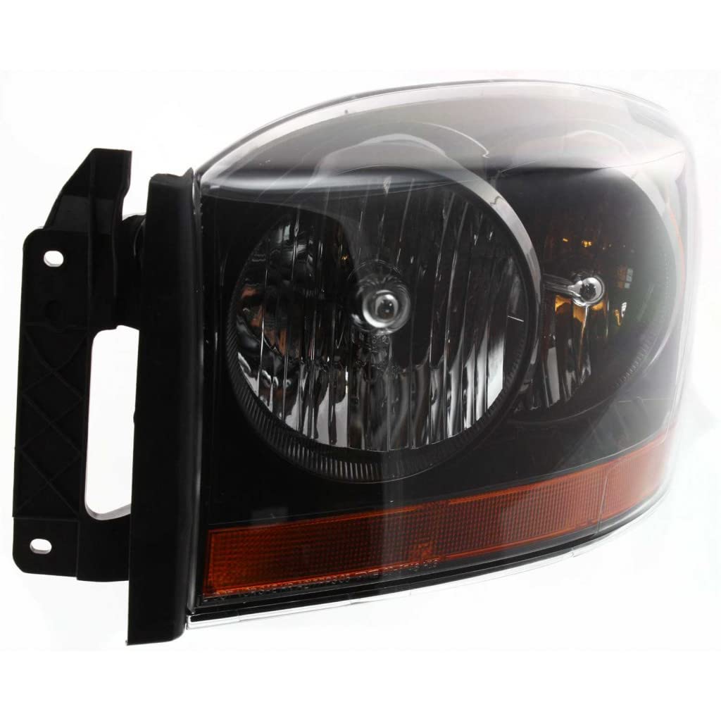 2006 Dodge Ram 3500 Headlight Assembly Pair - Driver & Passenger Side with Black Bezel | CAPA Certified Replacement (CH2518115, CH2519115) | Fits Models 55372815AB, 55372814AB | Perfect for Night Driving & Off-Road Pickup Truck Upgrades