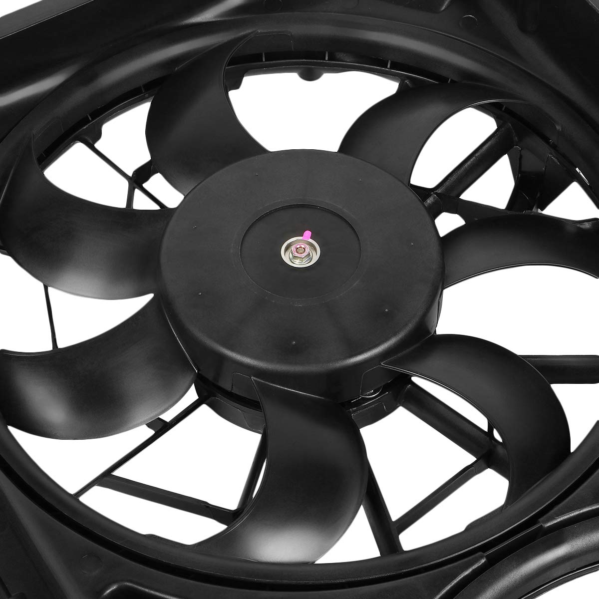 DNA MOTORING OEM-RF-0166 Black Radiator Cooling Fan Assembly - Direct Replacement for Escalade, Chevy Avalanche, Silverado, Suburban, Tahoe, Sierra 1500 & Yukon | Factory Style Cooling System Upgrade for Better Engine Performance in Hot Weather & Heavy Loads