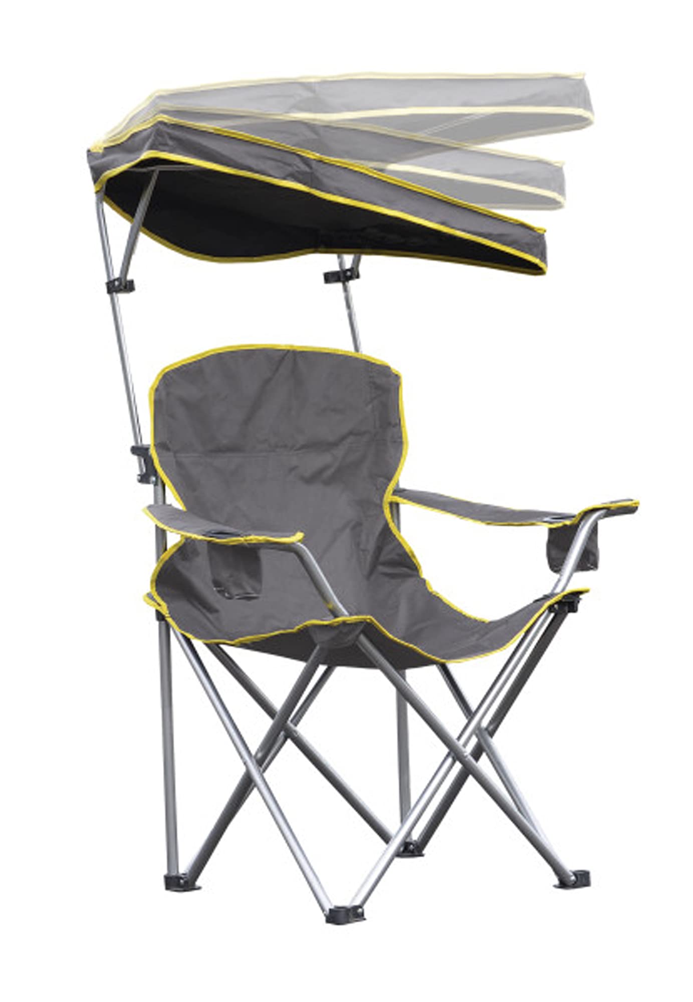 Quik Shade Heavy Duty Max Shade Extra Wide Folding Camp Chair with Tilt UV Sun Protection Canopy - Perfect for Beach, Backyard, Camping & Outdoor Relaxation