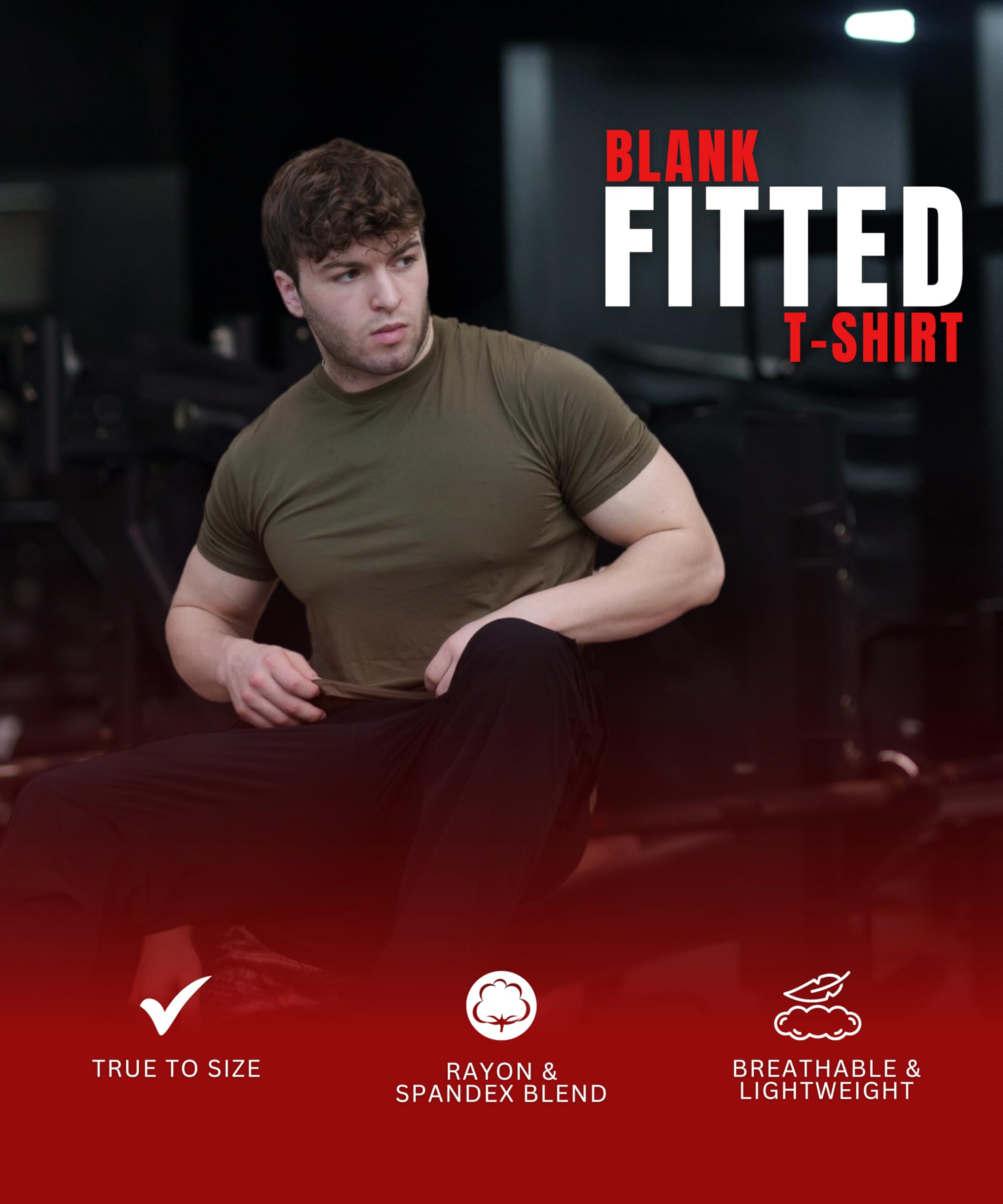 Ekko Men's Fitted Scoop Neck T-Shirt - Lightweight Basic Tee for Casual Wear, Gym & Everyday Outfits | Comfortable Apparel for Men