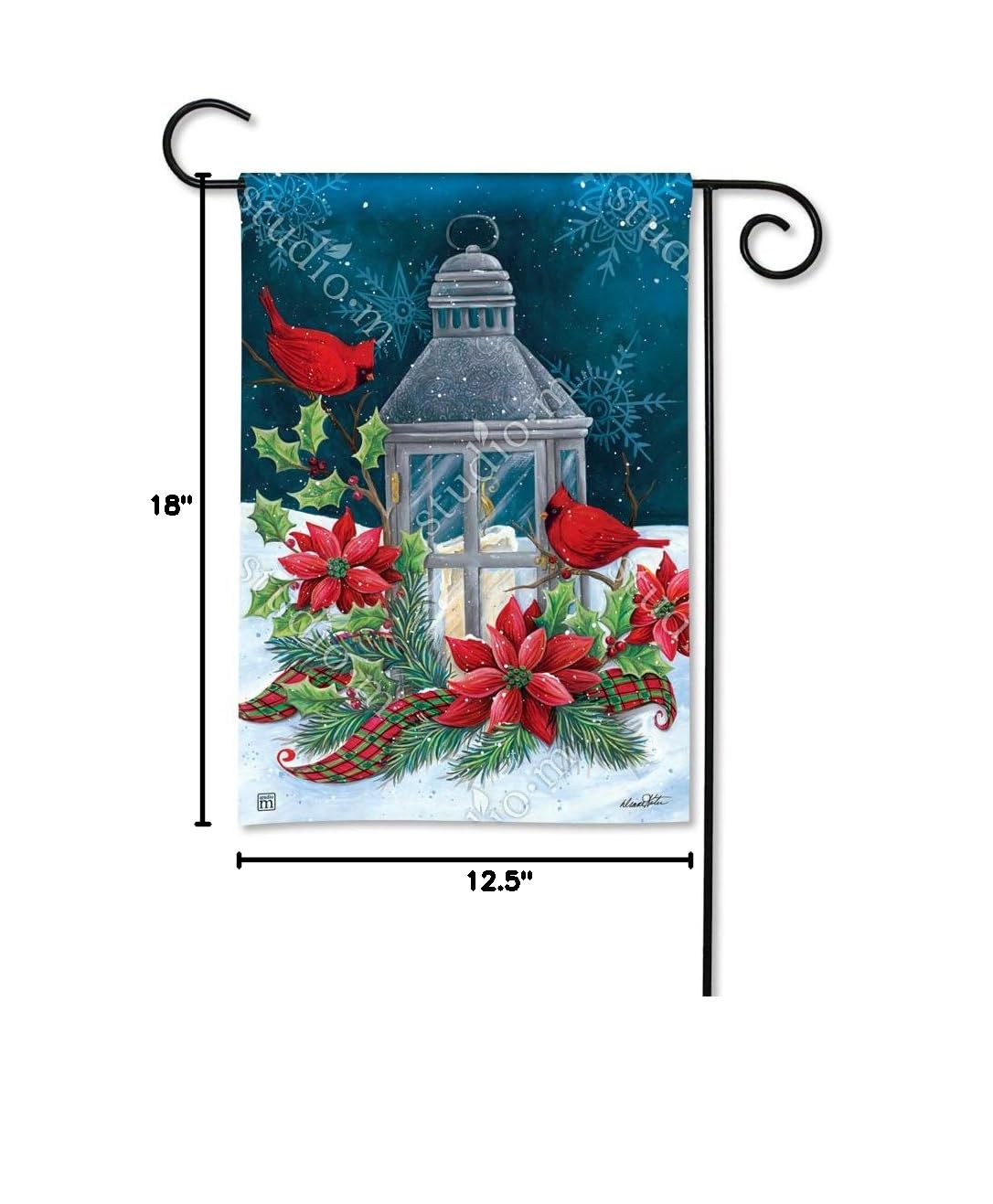 BreezeArt Cardinal Christmas Garden Flag - Double-Sided Holiday Decoration for Yard, Porch & Outdoor Decor - Perfect for Christmas, Winter & Seasonal Celebrations