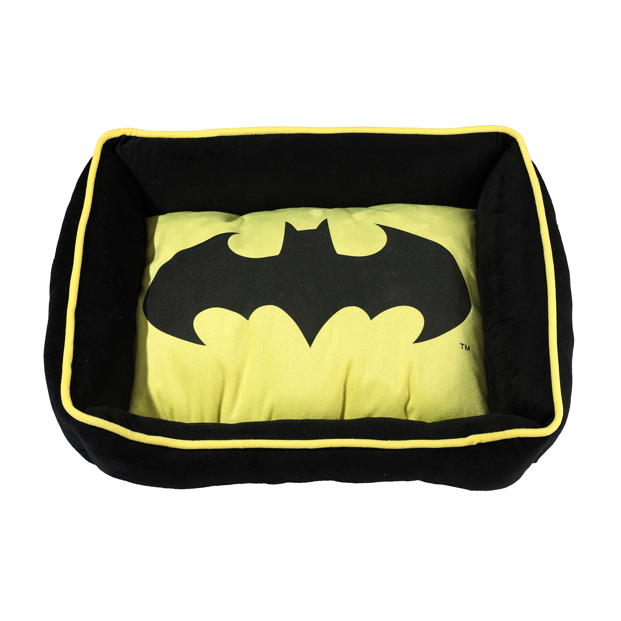 DC Comics Superhero Cuddler Dog Bed - Soft Superman & Batman Pet Bed for Dogs & Cats | Cozy Crate Bed for Puppies & Pets | Perfect for Home, Office & Travel Use
