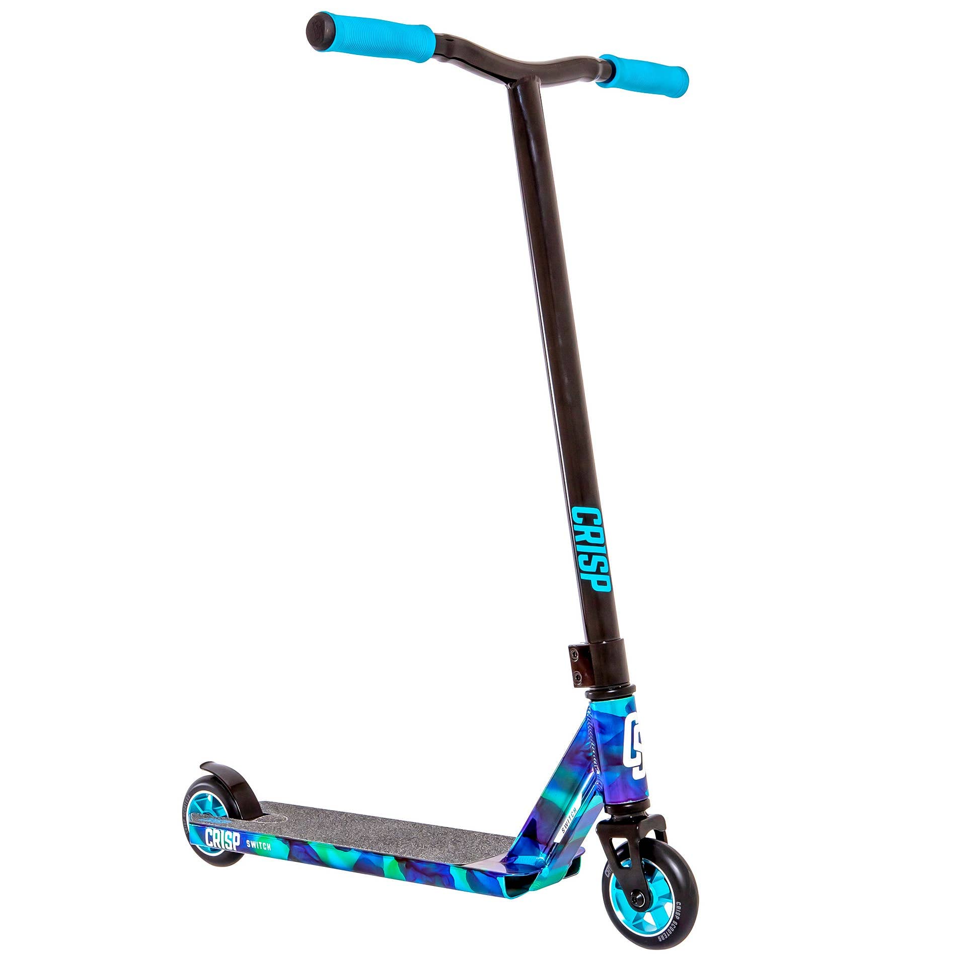 Crisp Switch Neo Chrome Pro Scooter - Blue Swirl Stunt Scooter for Kids & Adults | Perfect for Tricks, Commuting & Outdoor Fun