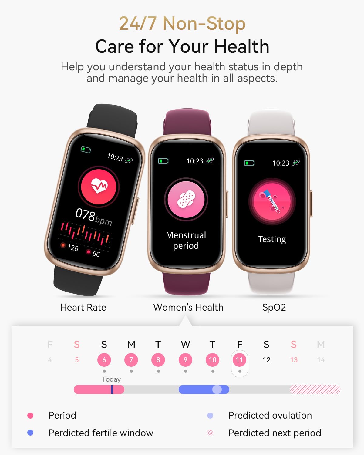 Smart Fitness Tracker Watch for Women & Men - Heart Rate Monitor, Blood Oxygen & Sleep Tracking, 20+ Sports Modes, Step Counter - Compatible with Android & iOS Phones - Perfect for Running, Gym Workouts & Daily Activity Tracking