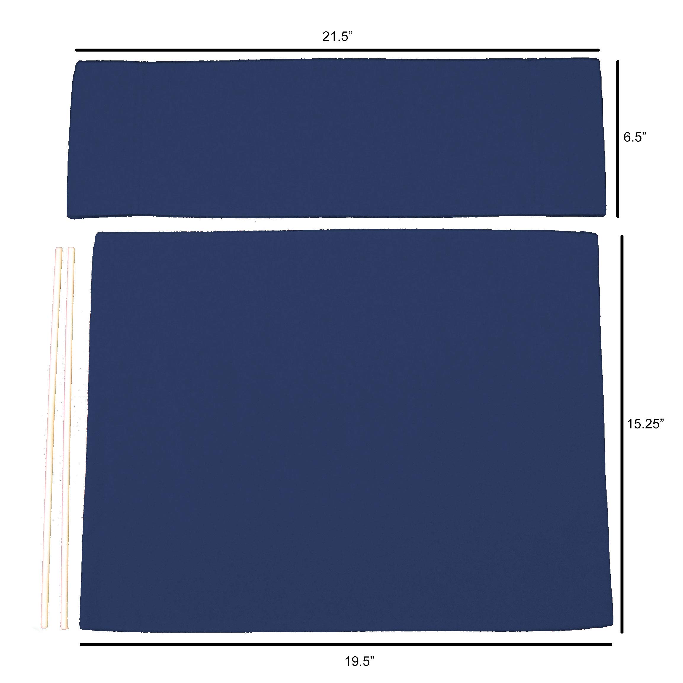Sunbrella® Directors Chair Replacement Cover (Round Stick) - Marine Blue - Durable Outdoor Furniture Cover for Patio, Beach, and Poolside Use