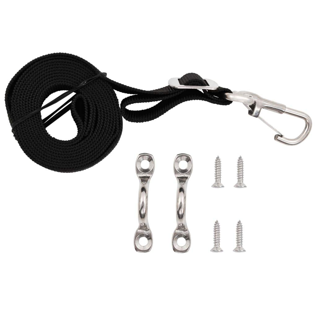 vidaXL 2-Pack Bimini Top Replacement Straps for Boat Canopy - Heavy Duty Webbing Straps with Loops & Snap Hooks, Durable Fabric & Stainless Steel - Perfect for Marine, Sailboat, and Yacht Canopy Cover Maintenance