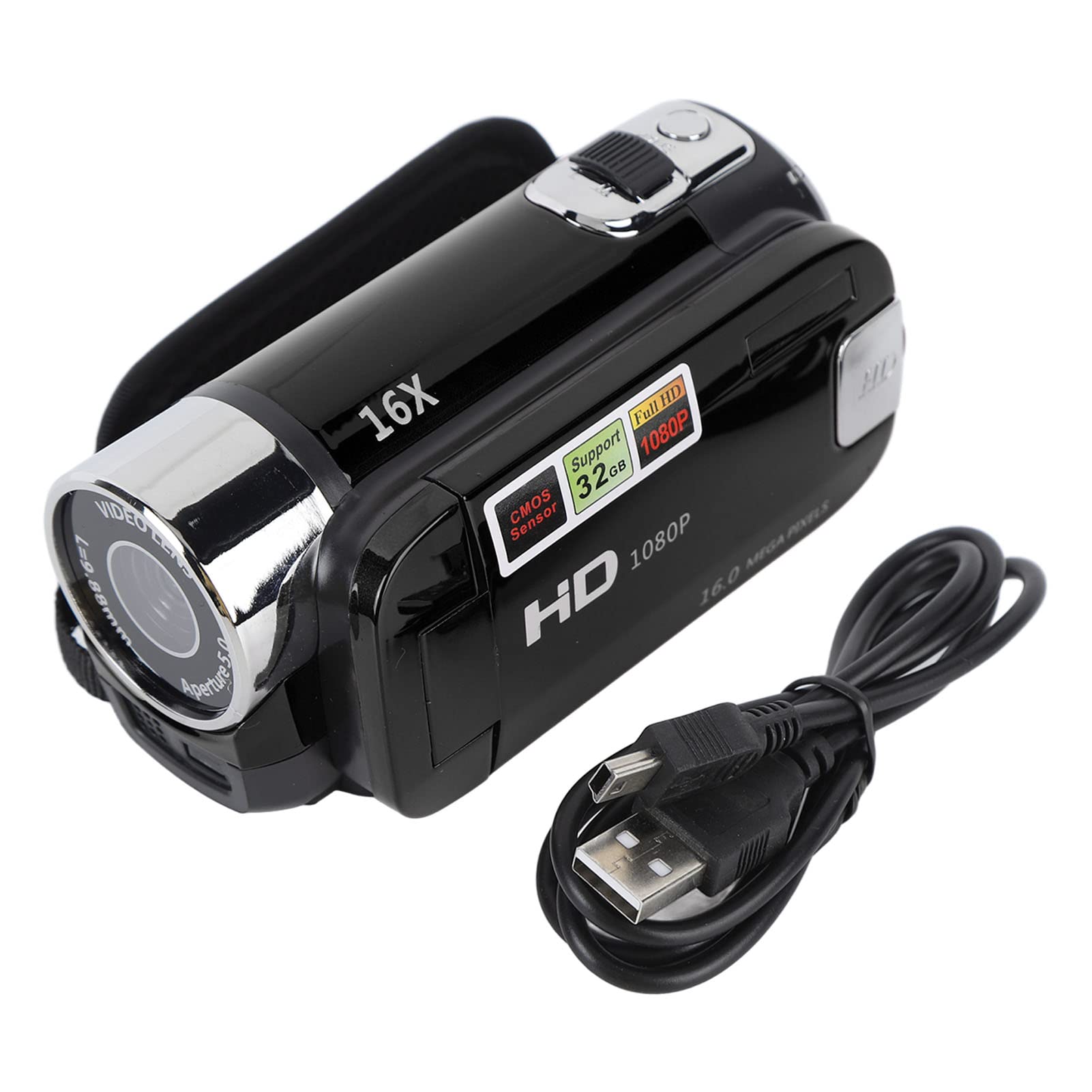 1080P 16MP Handheld Video Camcorder with 16x Digital Zoom & 2.7