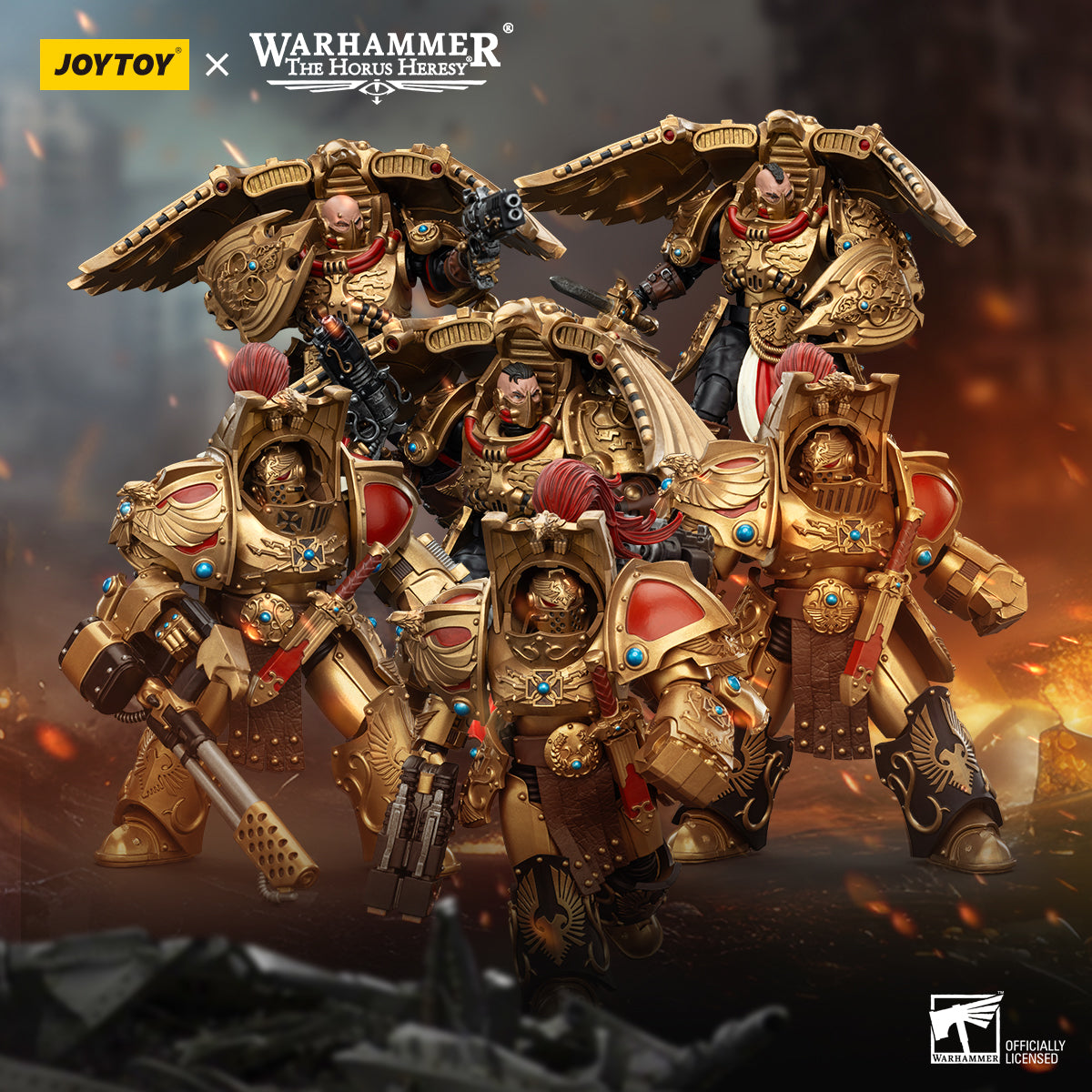 1/18 Scale JOYTOY Warhammer The Horus Heresy Action Figures - Legio Custodes Aquilon Terminator Squad & Custodian Venatari Squad | Collectible Miniatures for Tabletop Gaming and Display