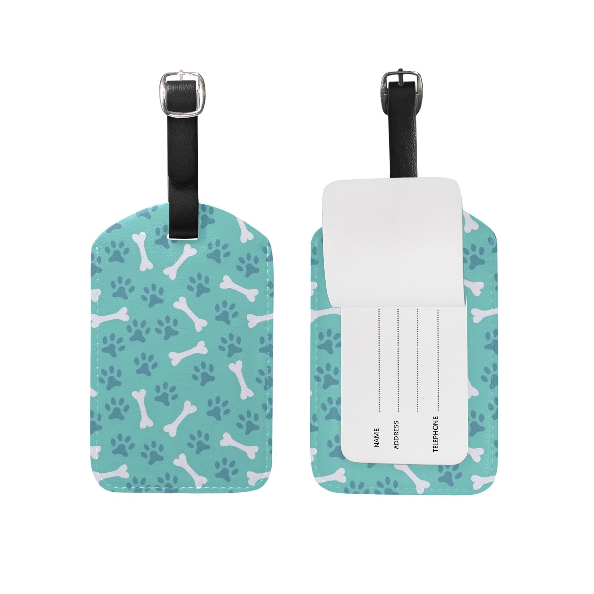 U LIFE Cute Dog Paw Print Luggage Tags - Durable Pet ID Tags for Suitcases, Backpacks & Travel Bags - Perfect for Airports, Vacations & Pet Lovers