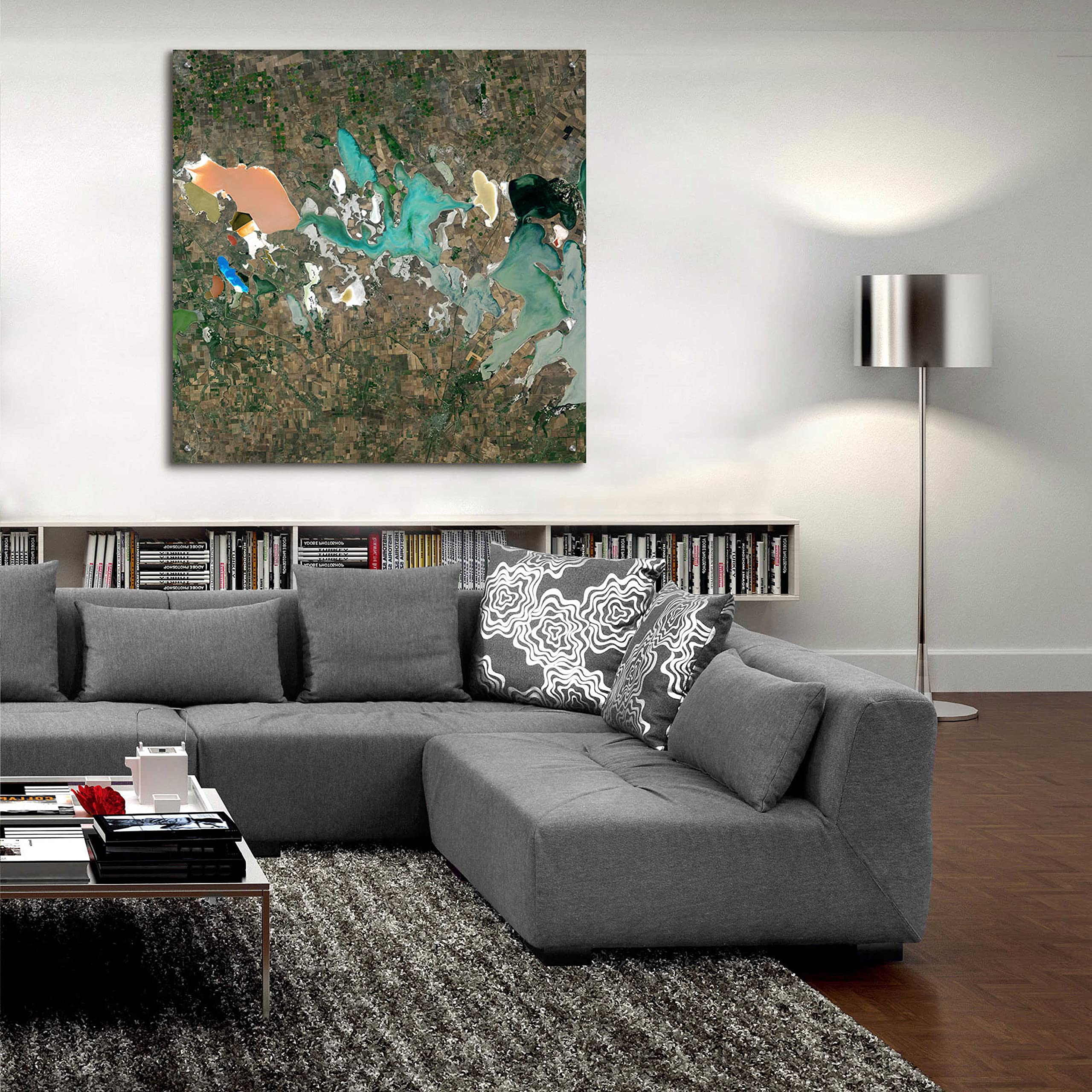 Epic Art 'Earth as Art: Putrid Sea' - 36x36 Inch Modern Acrylic Glass Wall Decor - Stunning Home & Office Wall Art for Living Room, Bedroom or Gallery Display