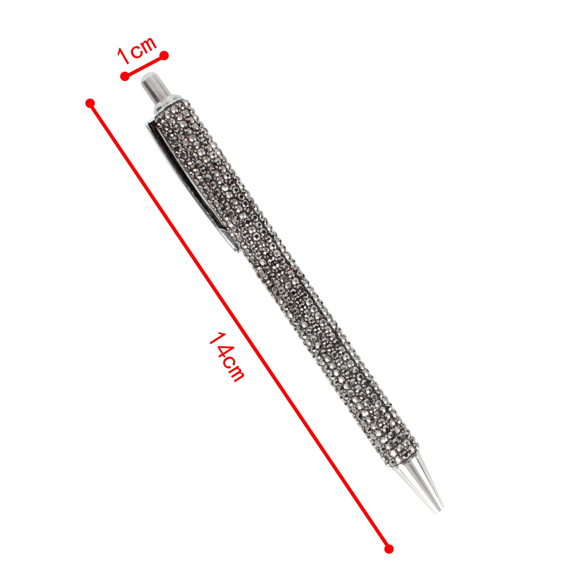 3-Pack Crystal Rhinestone Ballpoint Pens - Bling Retractable Metal Pens for Office, School & Gift Giving - Elegant Writing for Journals, Notes & Special Occasions