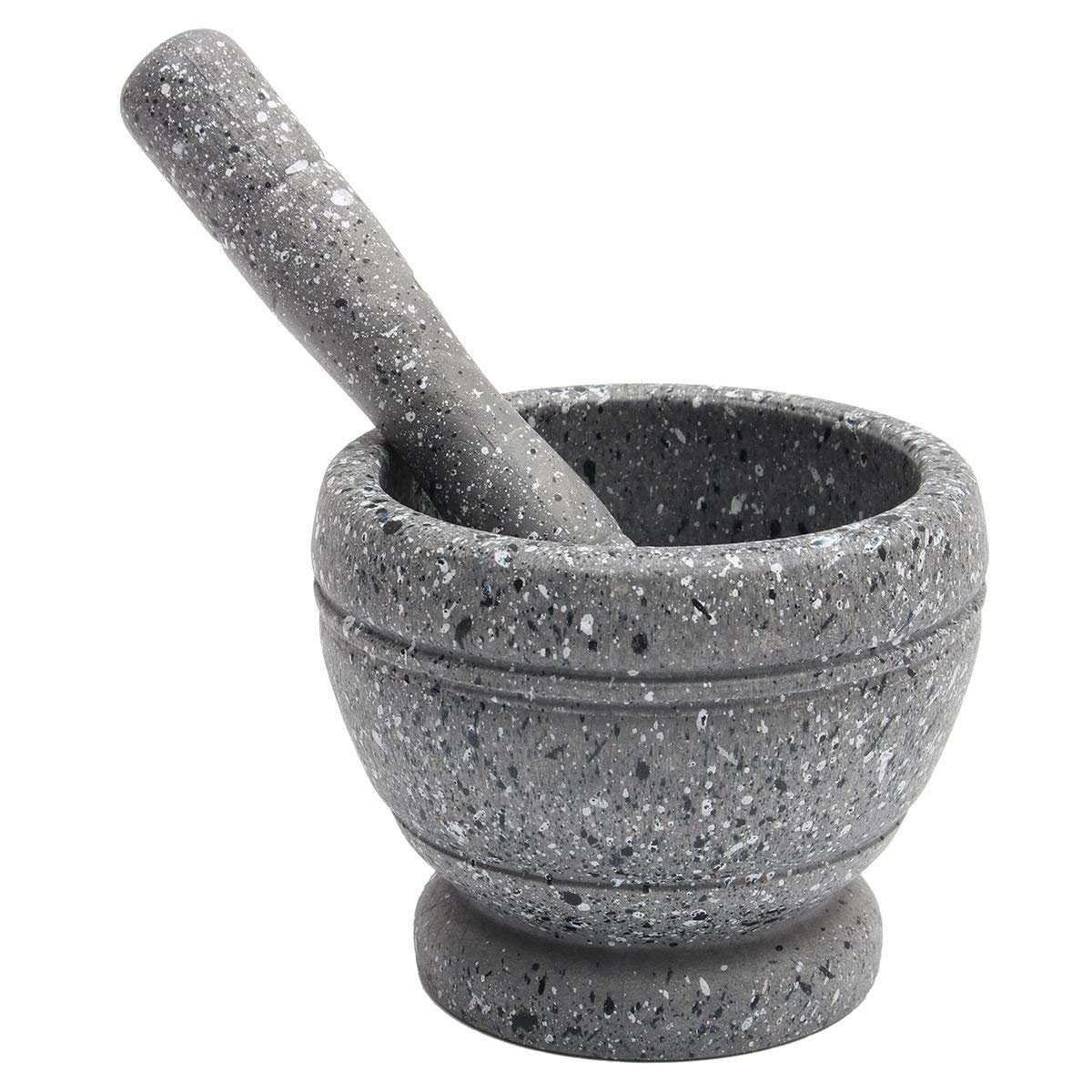 Granite Texture Resin Mortar and Pestle Set - Spice Grinder, Guacamole Maker, Herb Crusher for Kitchen & Cooking - Perfect for Grinding Herbs, Spices, and Making Fresh Guacamole at Home