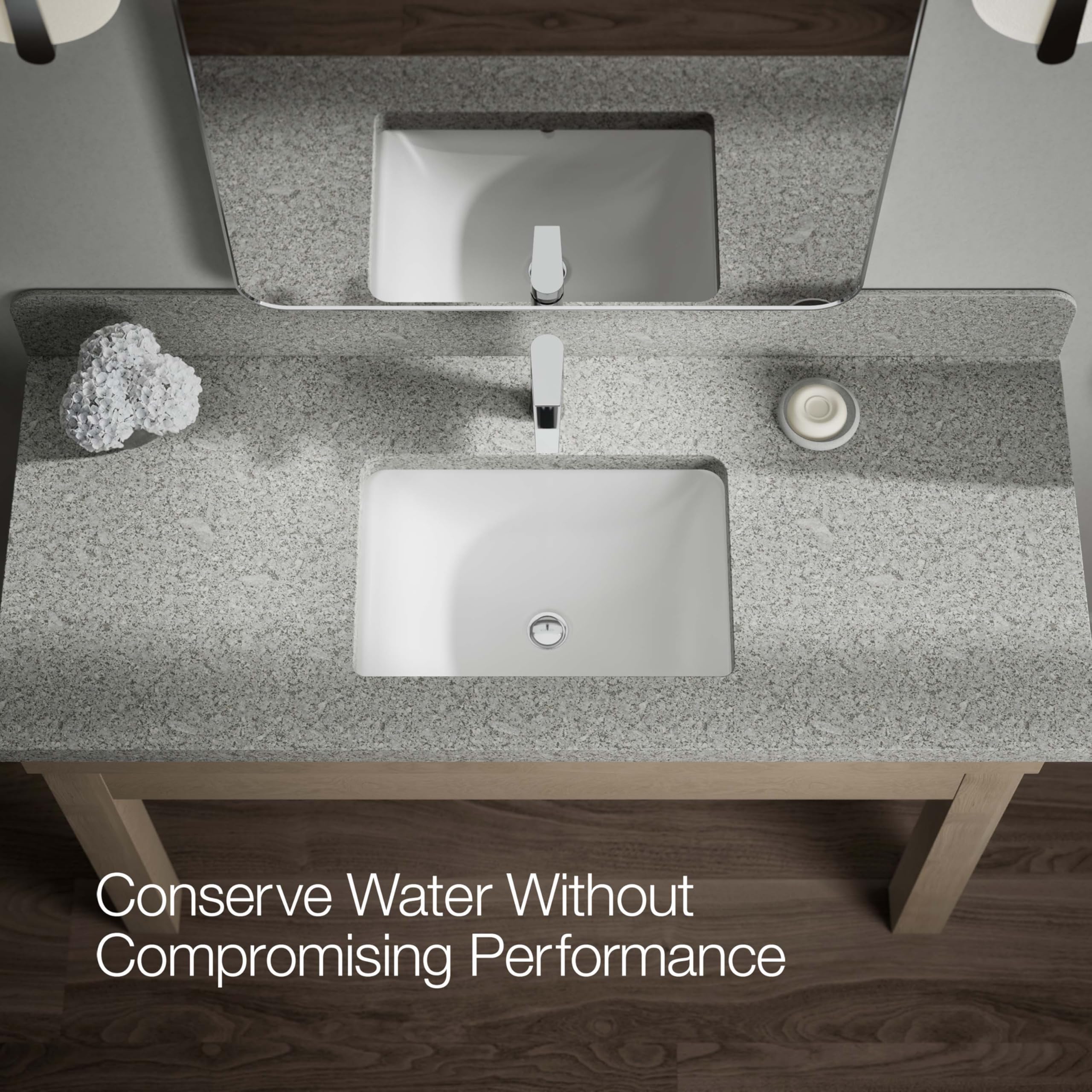 Kohler K-97060-4-CP Hint Bathroom Sink Faucet - Polished Chrome Finish - Modern Waterfall Spout for Bathroom Vanity, Powder Room & Guest Bath