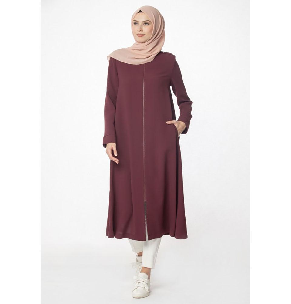 Abaci Modest Topcoat 13397 Maroon - Classic Wool Overcoat for Men | Perfect for Business, Office & Formal Occasions