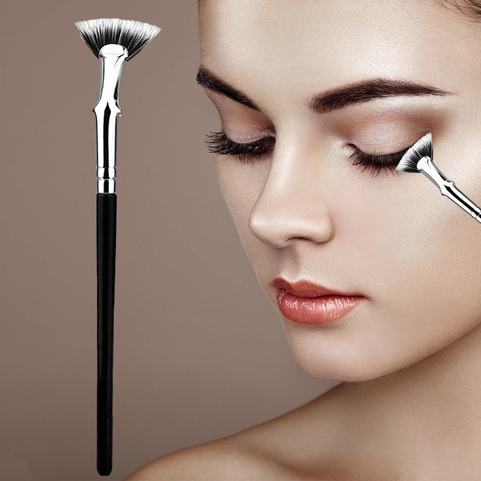120° Curved Eyelash Fan Brush - Professional Synthetic Fiber Makeup Brush for Lash Separation & Extension - Perfect for Beginners & Makeup Artists - Ideal for Everyday Makeup, Bridal Looks & Professional Salon Use