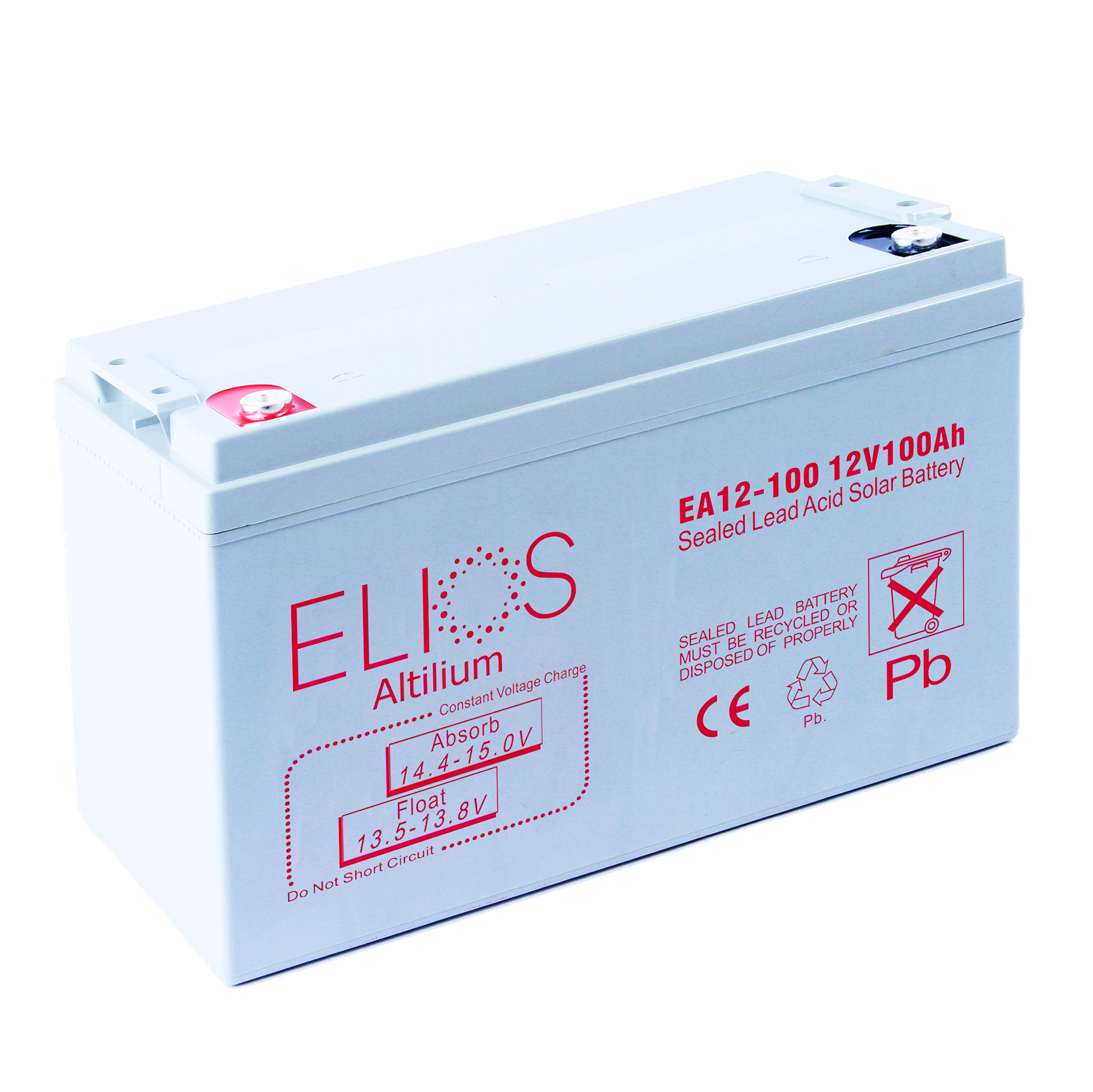 Elios Altilium EA12 100 Sealed Rechargeable AGM Lead Acid Battery 12V 100Ah - Perfect for Solar Power Systems, RV, Marine, and Off-Grid Applications